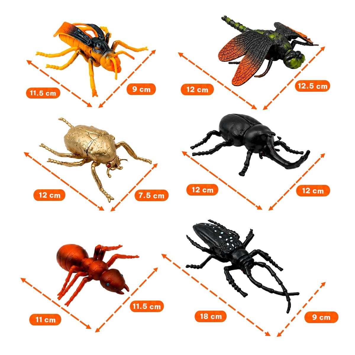 PACK12 SET CON ANIMALES INSECTOS 6 PZ MULTICOLOR PARA DIVERSION Y APRENDIZAJE YREGALO STICKER - 2