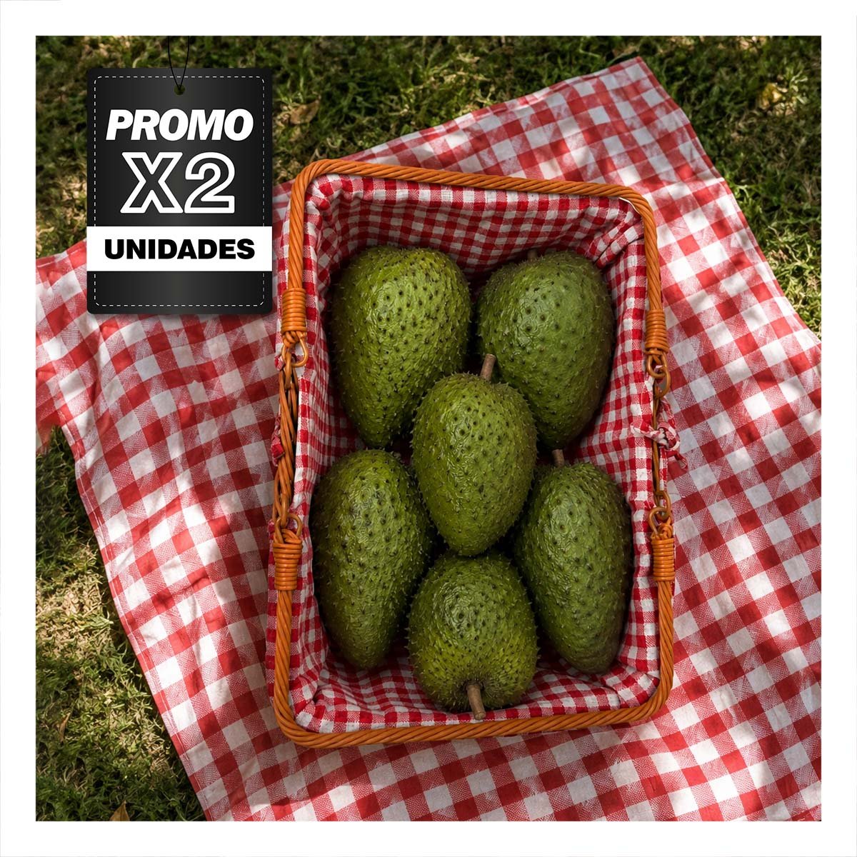 PACK2 CANASTILLA TEJIDA CON FORRO PICNIC MOSTAZA Y ROJO 24,5X35X30CM Y 2 ASAS - 1