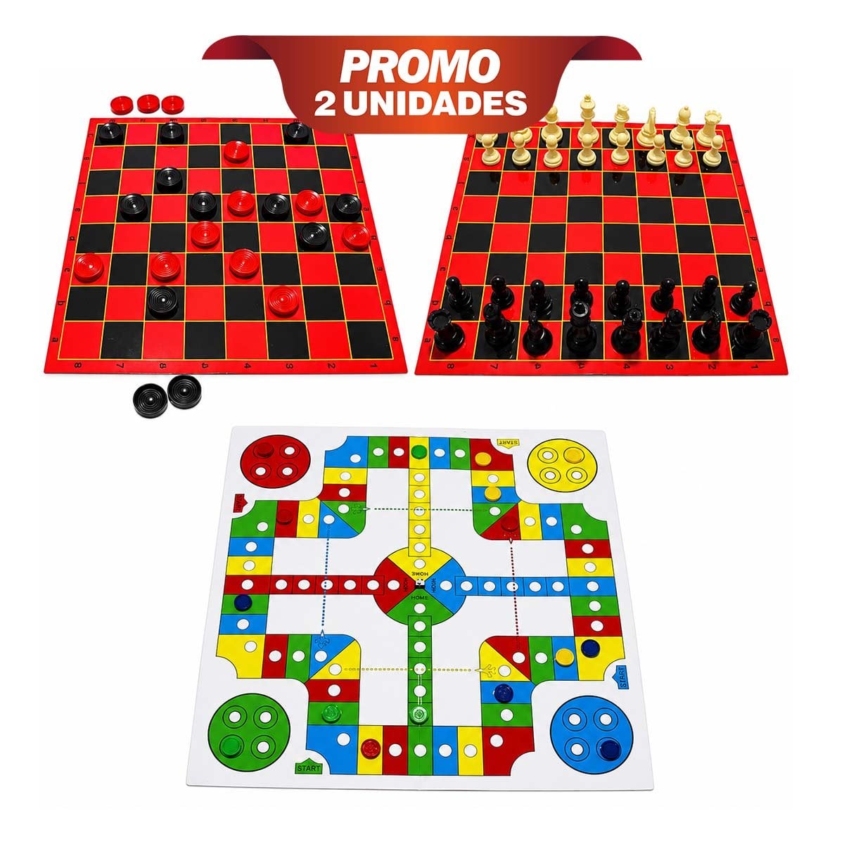 PACK2 SET DE MESA RECREATIVO CON AJEDREZ LUDO Y DAMA YPAPEL REGALO - 1
