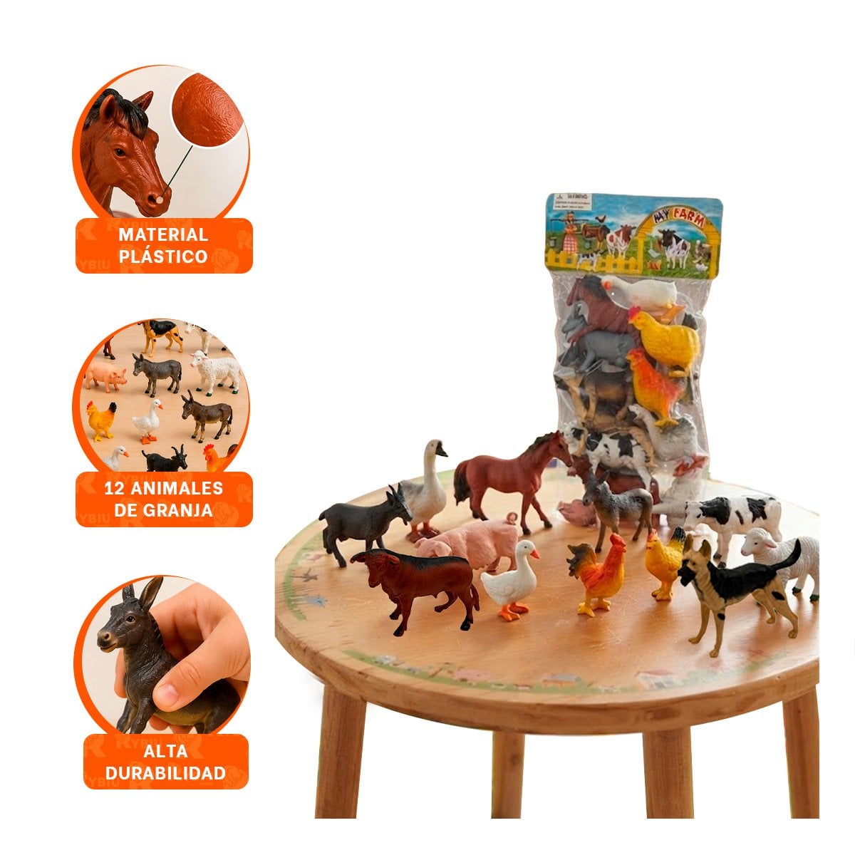 PACK2 ESTUCHE CON ANIMALES DE GRANJA 12 PZS PARA APRENDIZAJE Y DIVERSION YPAPEL REGALO - 2