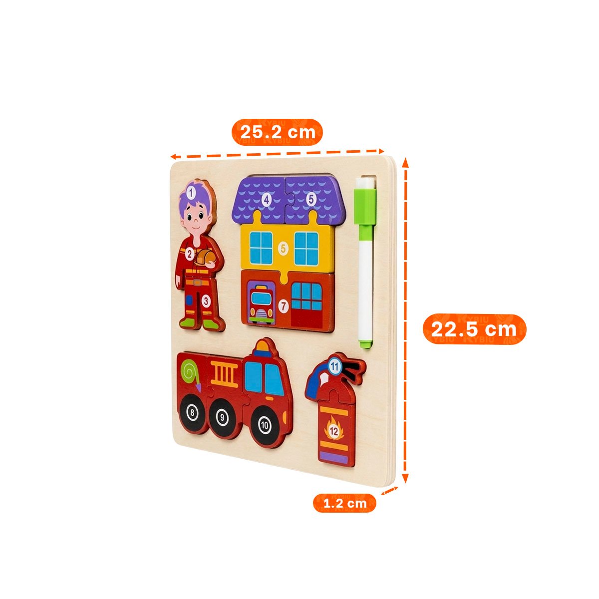PACK4 ROMPECABEZAS DE HABILIDAD INFANTIL CON PIEZAS NUMERICAS 22,5CM YREGALO STICKER - 2