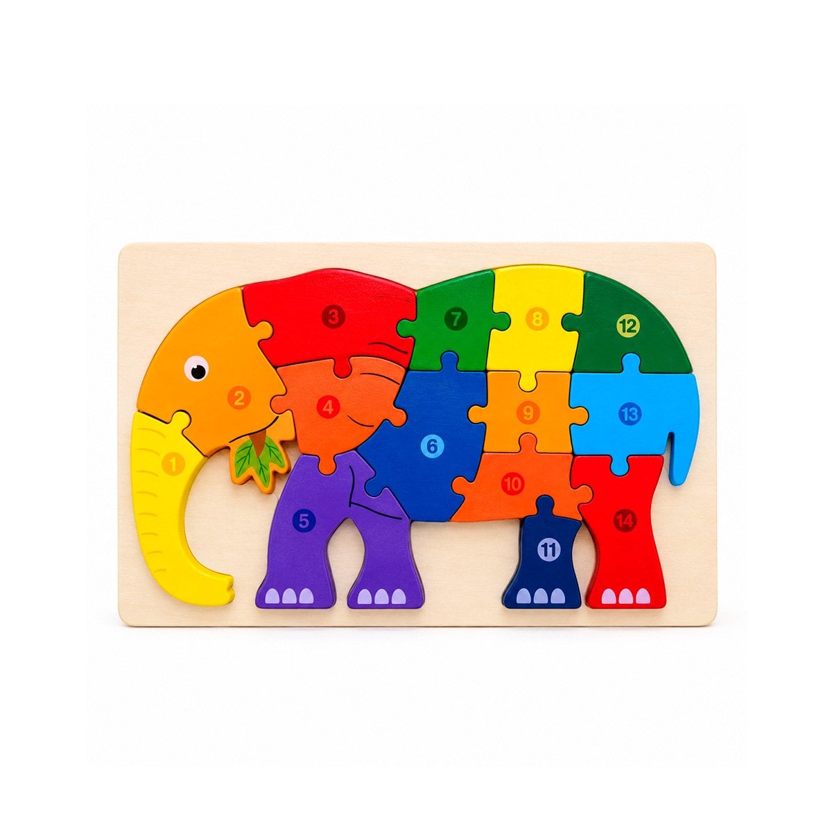 TABLERO DIDACTICO CON ELEFANTE NUMERICA MULTICOLOR 18X30CM Y LIGAS REGALO - 1
