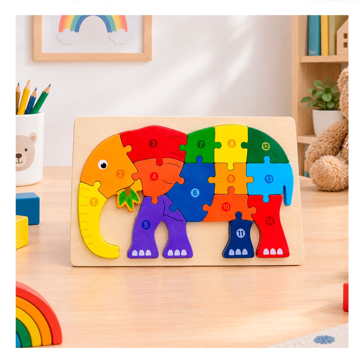 PACK4 ROMPECABEZAS DE HABILIDAD INFANTIL CON PIEZAS NUMERICAS 18X30CM YREGALO STICKER - 3
