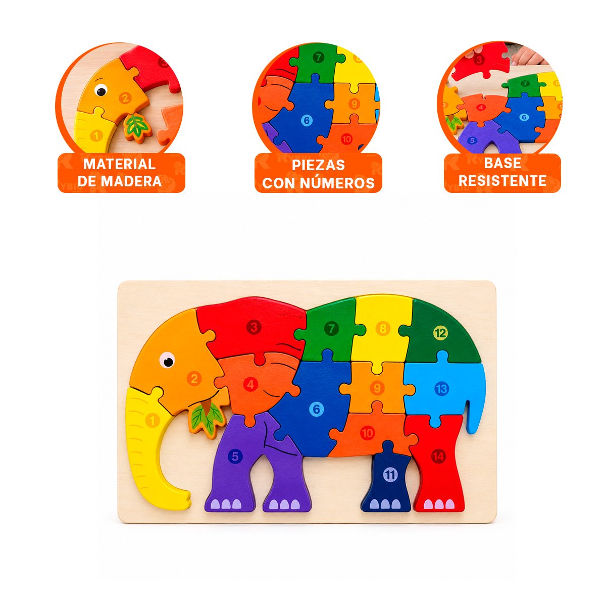 PACK4 ROMPECABEZAS DE HABILIDAD INFANTIL CON PIEZAS NUMERICAS 18X30CM YREGALO STICKER - 4
