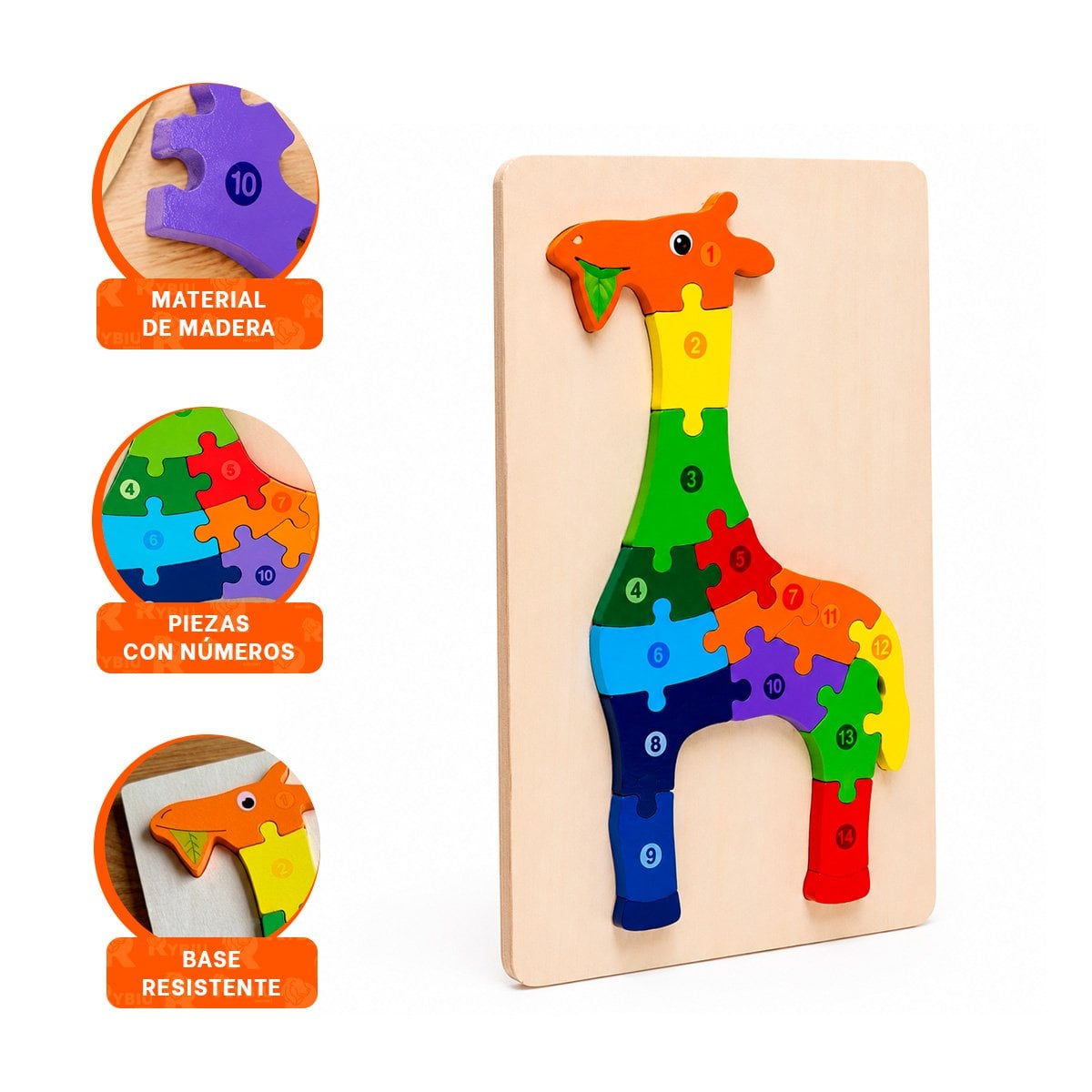 PACK4 JUEGO DIDACTICO INFANTIL CON FIGURA DE JIRAFA NUMERICA 18X30CM YPAPEL REGALO - 2