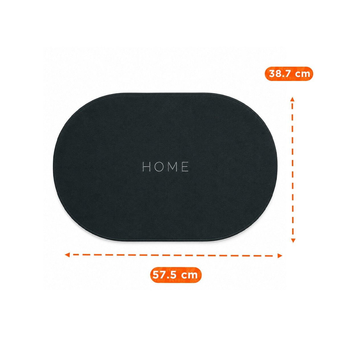 FELPUDO HOME 38,7X57,5 CM OVALADO VERDE MILITAR Y LIGAS REGALO - 2