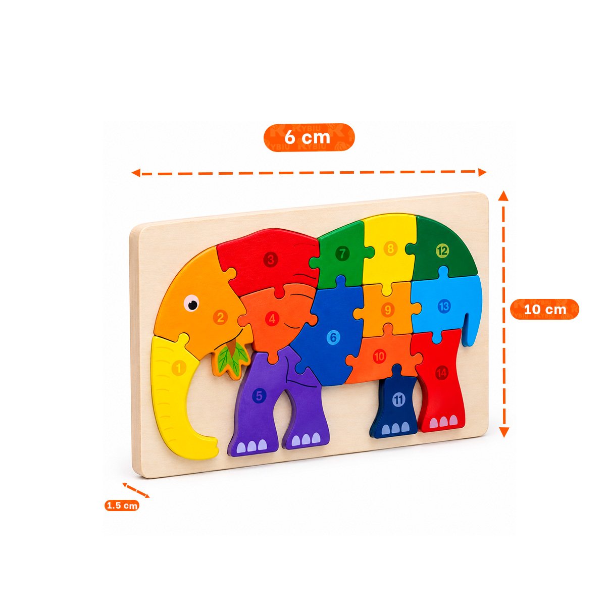 PACK2 JUEGO CREATIVO DE NUMEROS CON ELEFANTE MULTICOLOR INFANTIL 18X30CM YPAPEL REGALO - 4