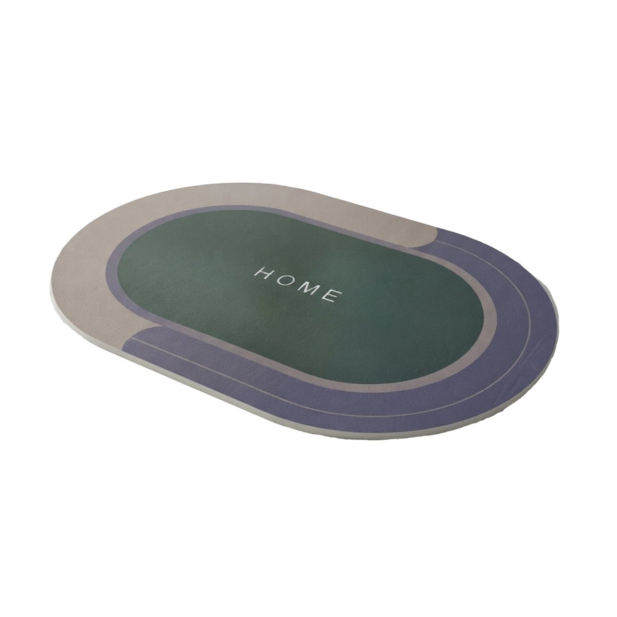FELPUDO HOME 38,7X57,5 CM OVALADO CON BORDE VERDE AZUL Y LIGAS REGALO - 1
