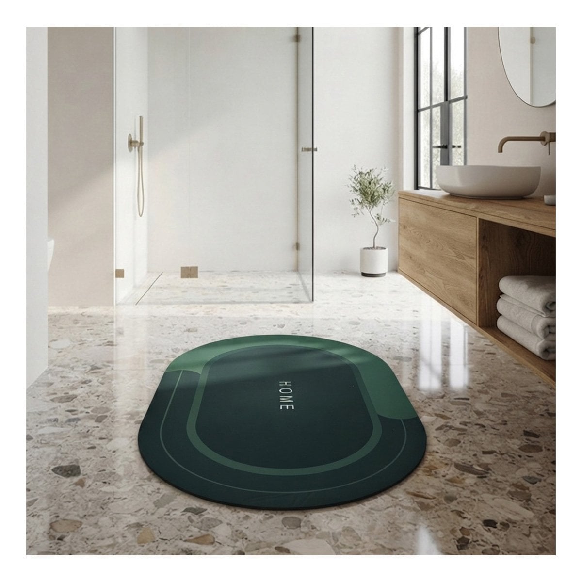 PACK6 MANTA HOME 38,7X57,5 CM OVALADA PARA SALA VERDE OSCURO YREGALO STICKER - 3