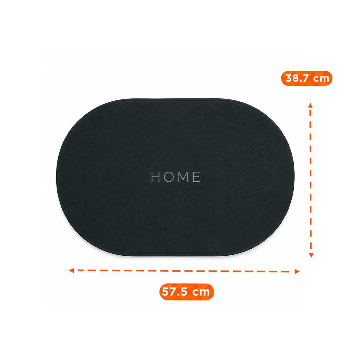 PACK2 FELPUDO DE PISO VERDE MILITAR HOME OVALADO 38,7X57,5 CM YREGALO STICKER - 2