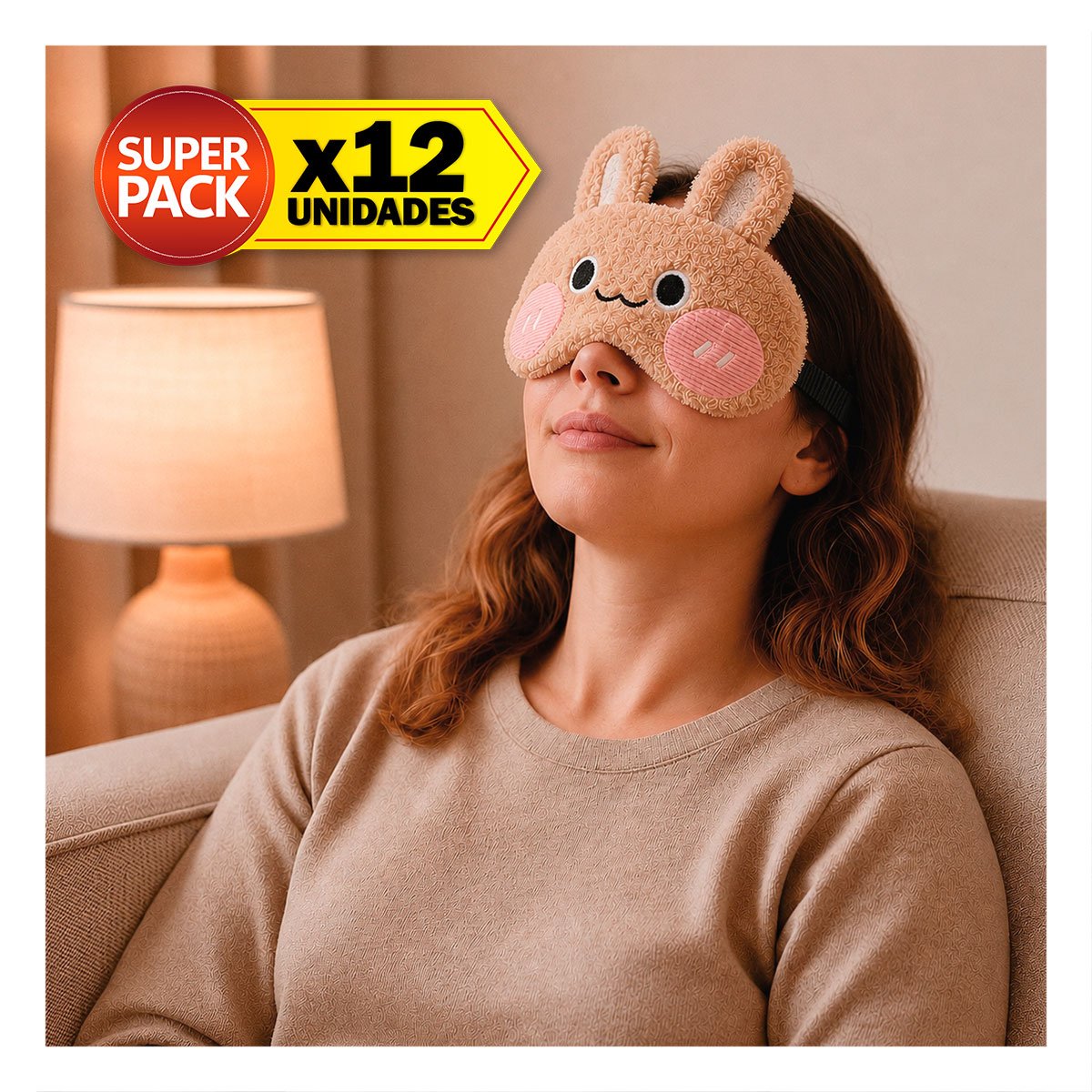 PACK12 PROTECTOR CONEJO PELUCHE MARRON CLARO CON DISENO UNICO PARA DESCANSO YPAPEL REGALO - 1