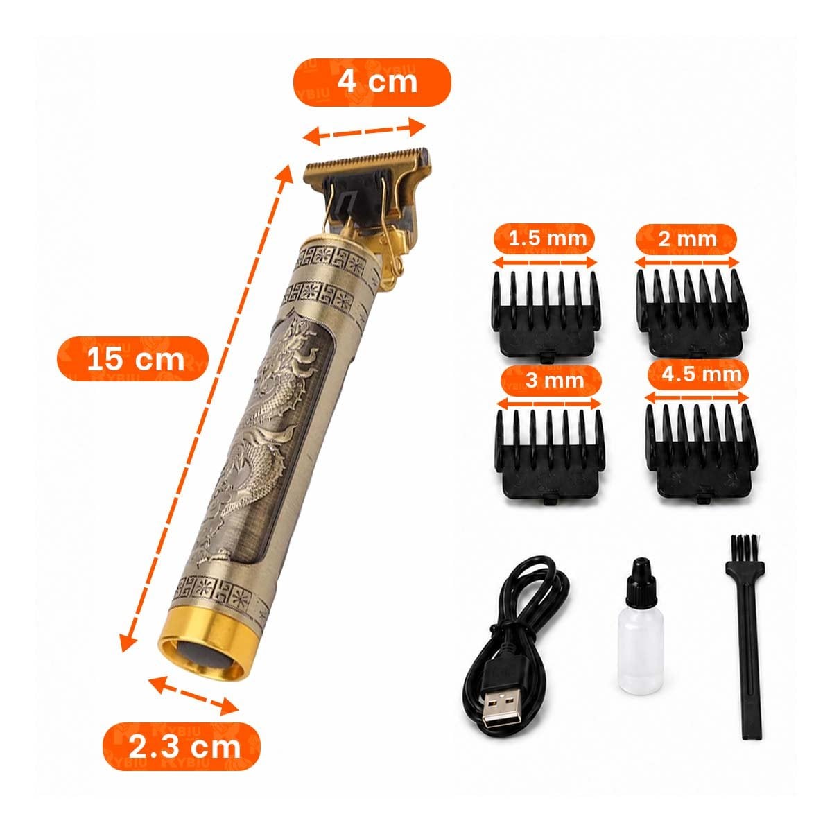 PACK2 EQUIPO PARA CABELLO CON DISENO DE DRAGON COLOR DORADO OSCURO PARA MUJERES YPAPEL REGALO - 4