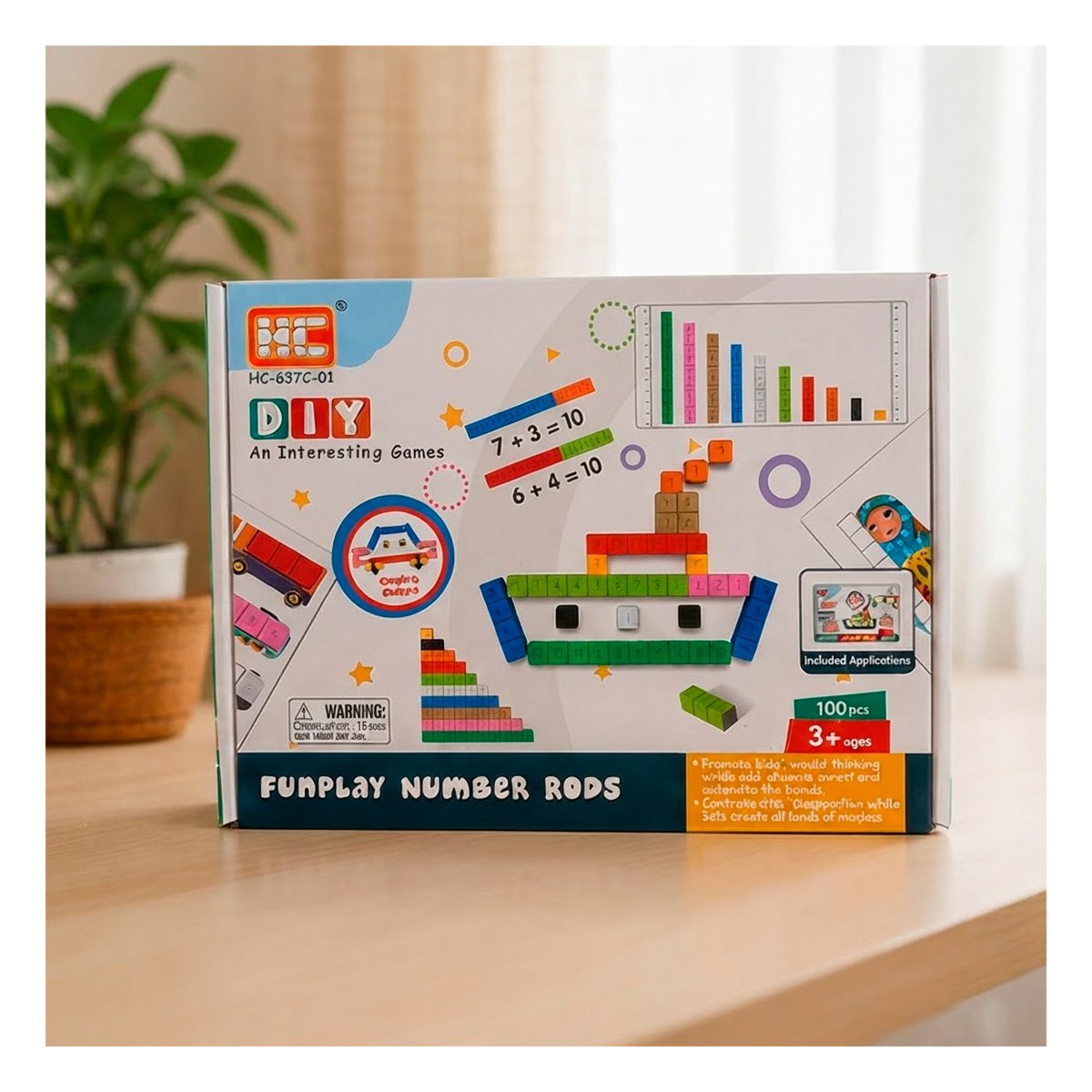 PACK4 PIEZAS DIDACTICAS MULTICOLOR 100PZ PARA APRENDER NUMEROS Y MATEMATICAS YREGALO STICKER - 3