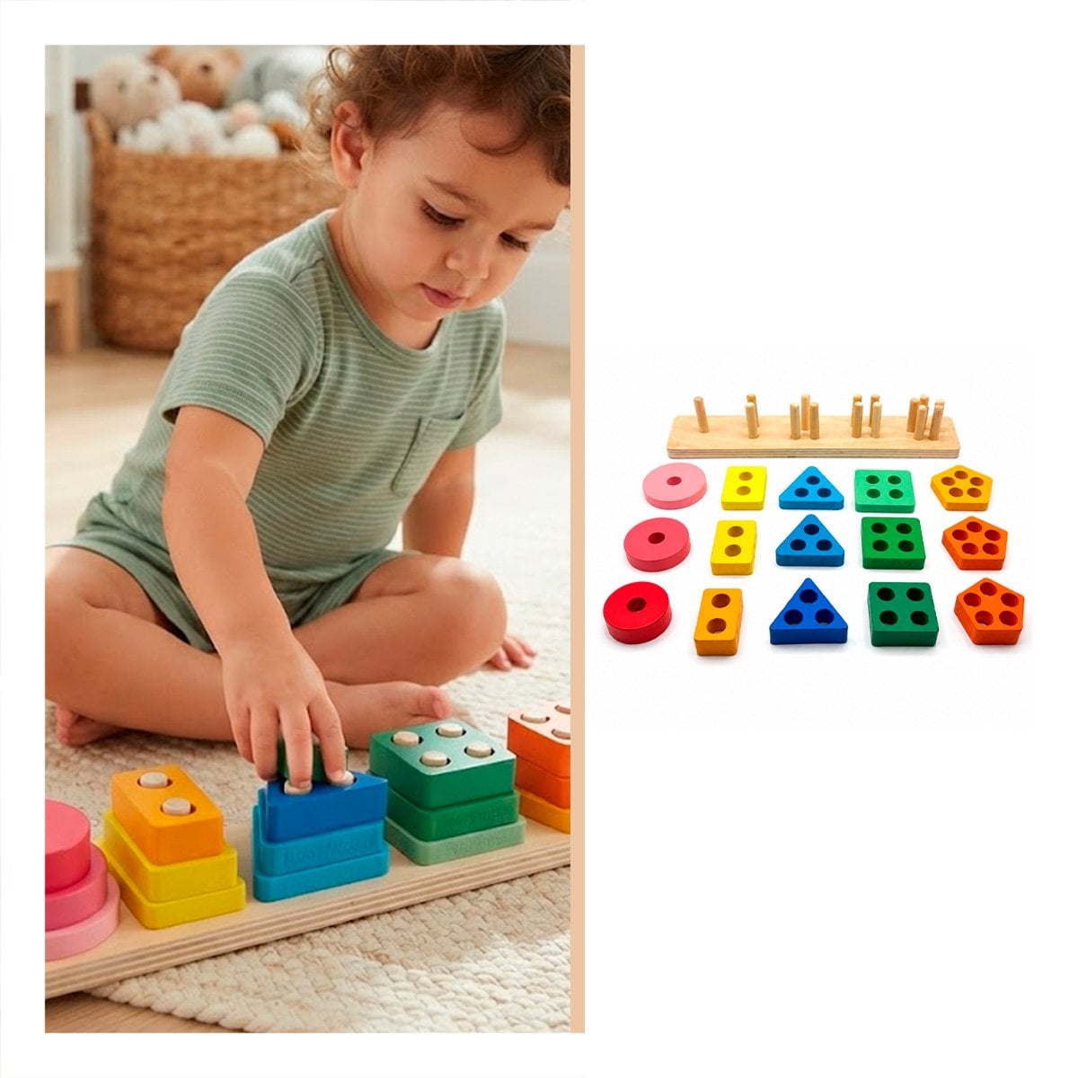 PIEZAS DE ENCAJE RECTANGULAR 4 PLANTADOS ESCALERA MULTICOLOR 30X6.3X5.5CM Y LIGAS REGALO - 1