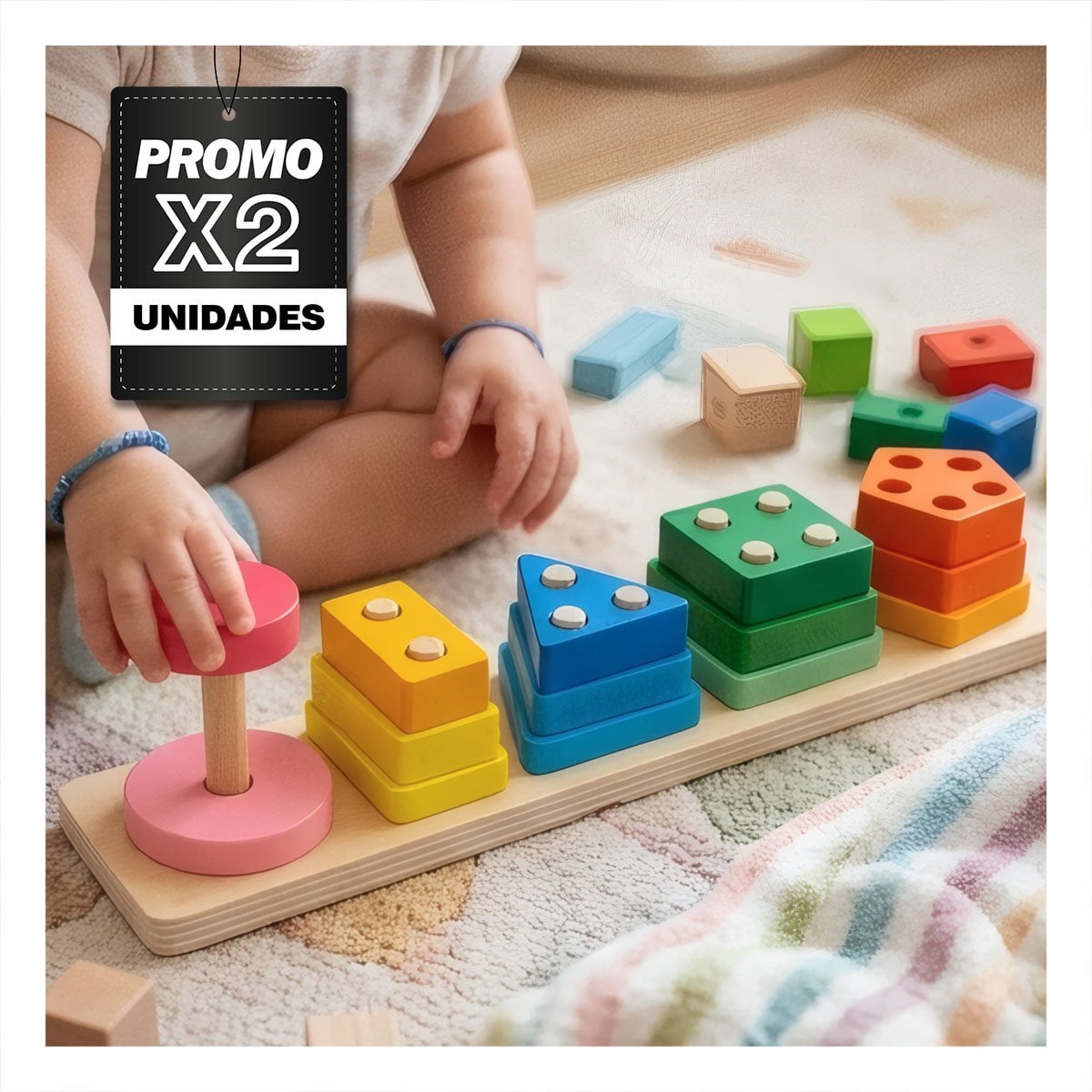 PACK2 ROMPECABEZAS INFANTIL DE FIGURAS MULTICOLOR 30X6.3X5.5CM - 1