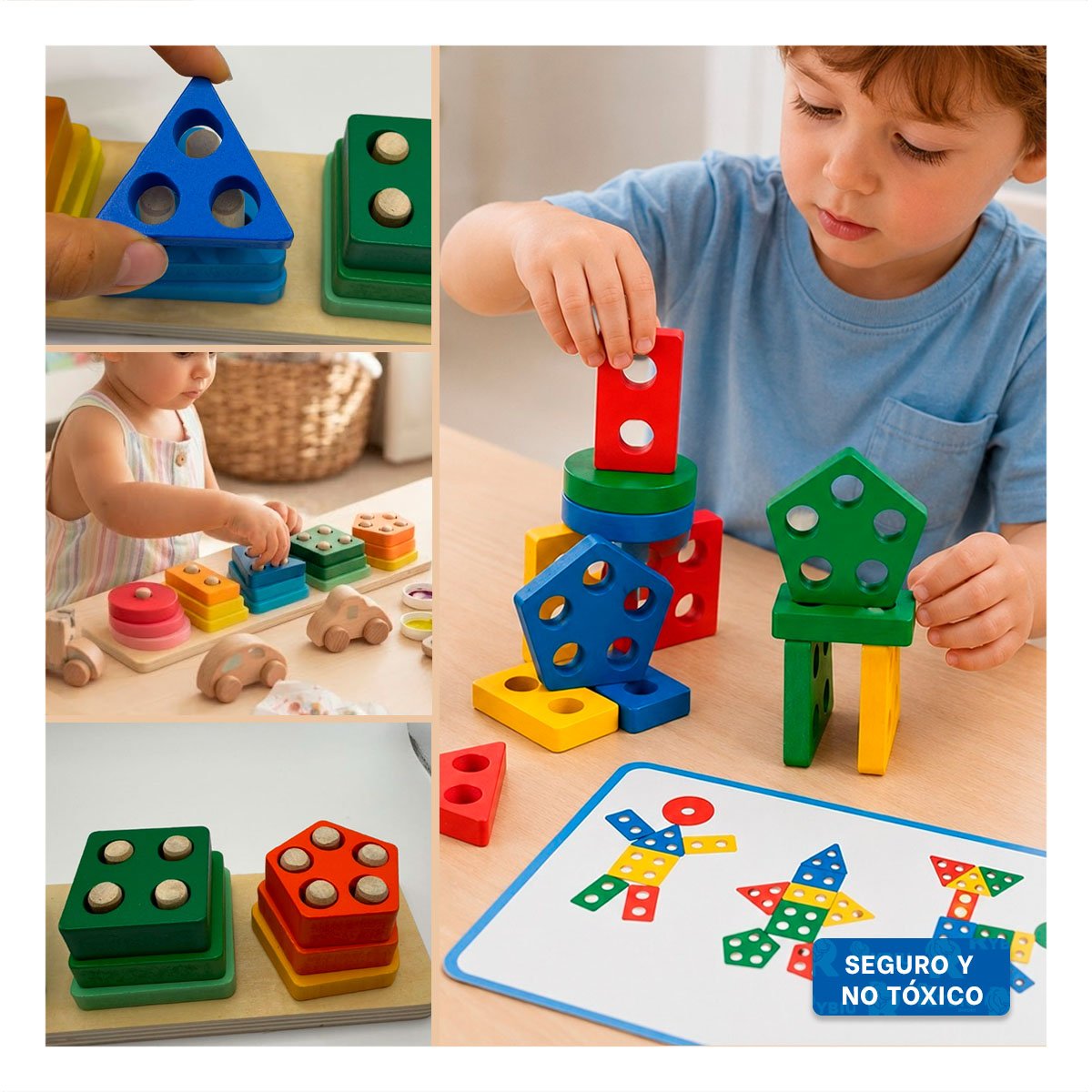 PACK4 ENCAJE INFANTIL DE APRENDIZAJE MULTICOLOR 30X6.3X5.5CM - 4