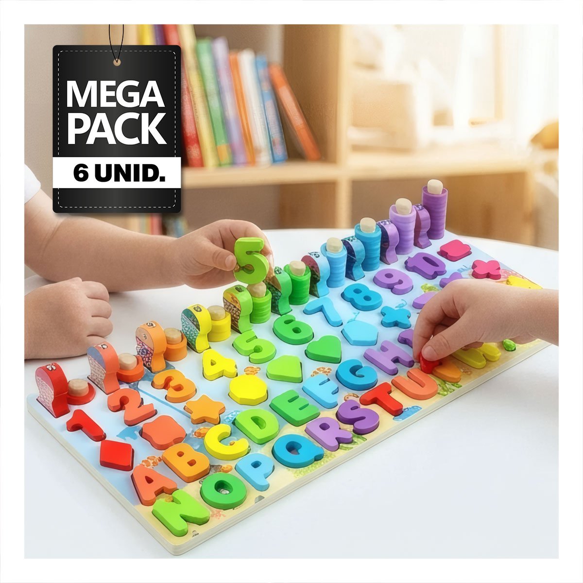 PACK6 TABLERO CREATIVO PARA NIÑOS CON JUEGO DE ENCAJE PESCA - 1