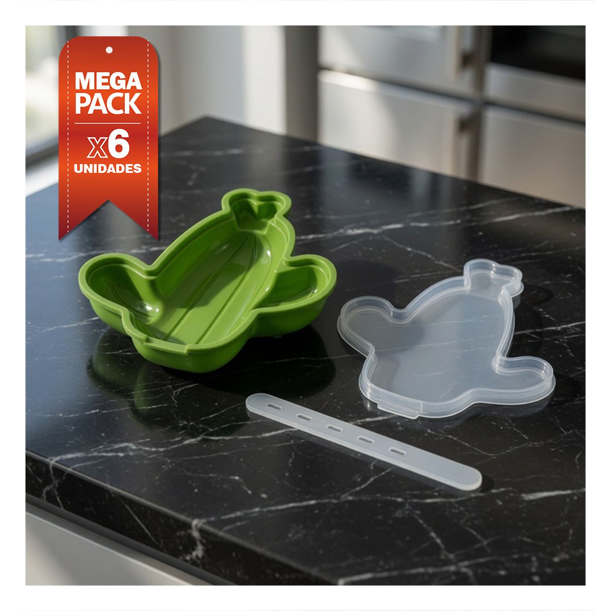 PACK6 HELADERA CAPTUS VERDE PARA CONGELAR HELADOS DE FORMA SENCILLA YPAPEL REGALO - 1