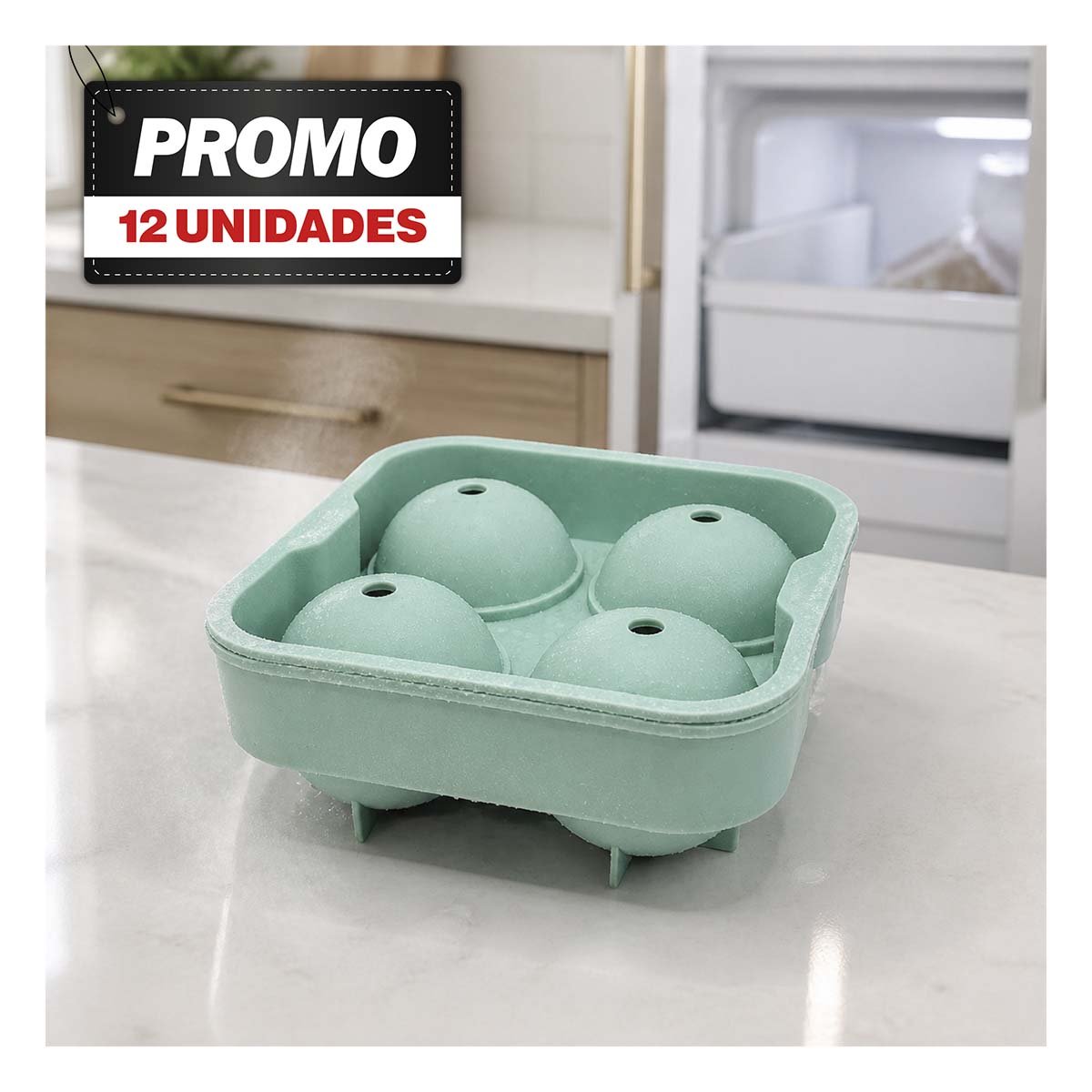PACK12 CUBETERA REUTILIZABLE COLOR VERDE PARA BEBIDAS FRIAS - 1
