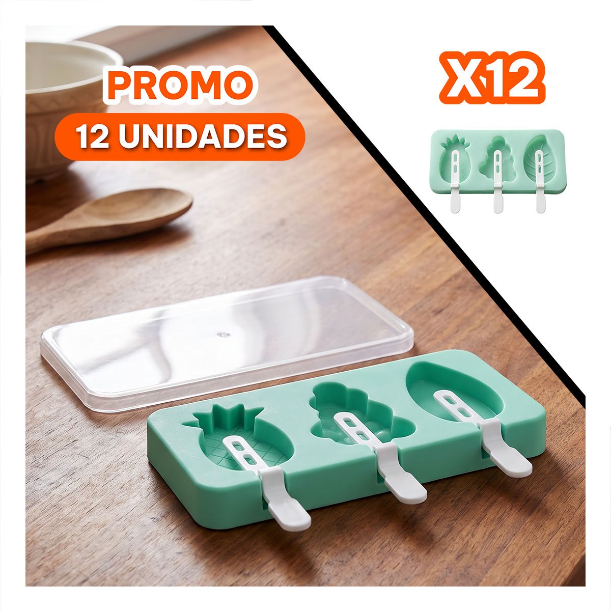 PACK12 RECIPIENTE PRACTICO PARA HACER HELADOS CASEROS EN CASA YREGALO STICKER - 1