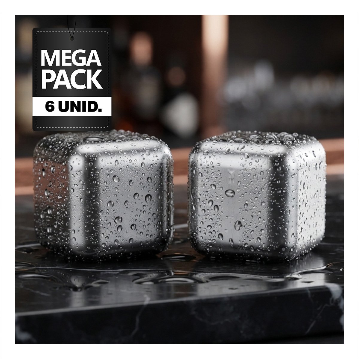PACK6 SET DE ENFRIADORES DE HIELO CON CUBOS METALICOS Y PINZA - 1