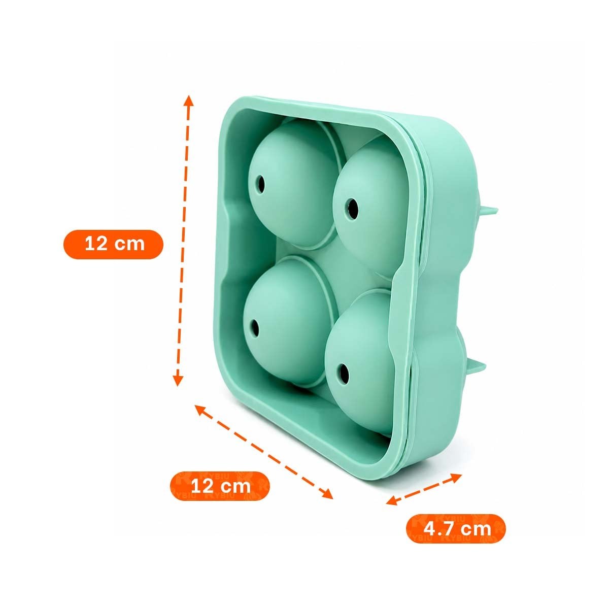 HIELERA PARA HIELO 4 BOLAS VERDE DE USO PRACTICO 12X12X4,7CM Y LIGAS REGALO - 2