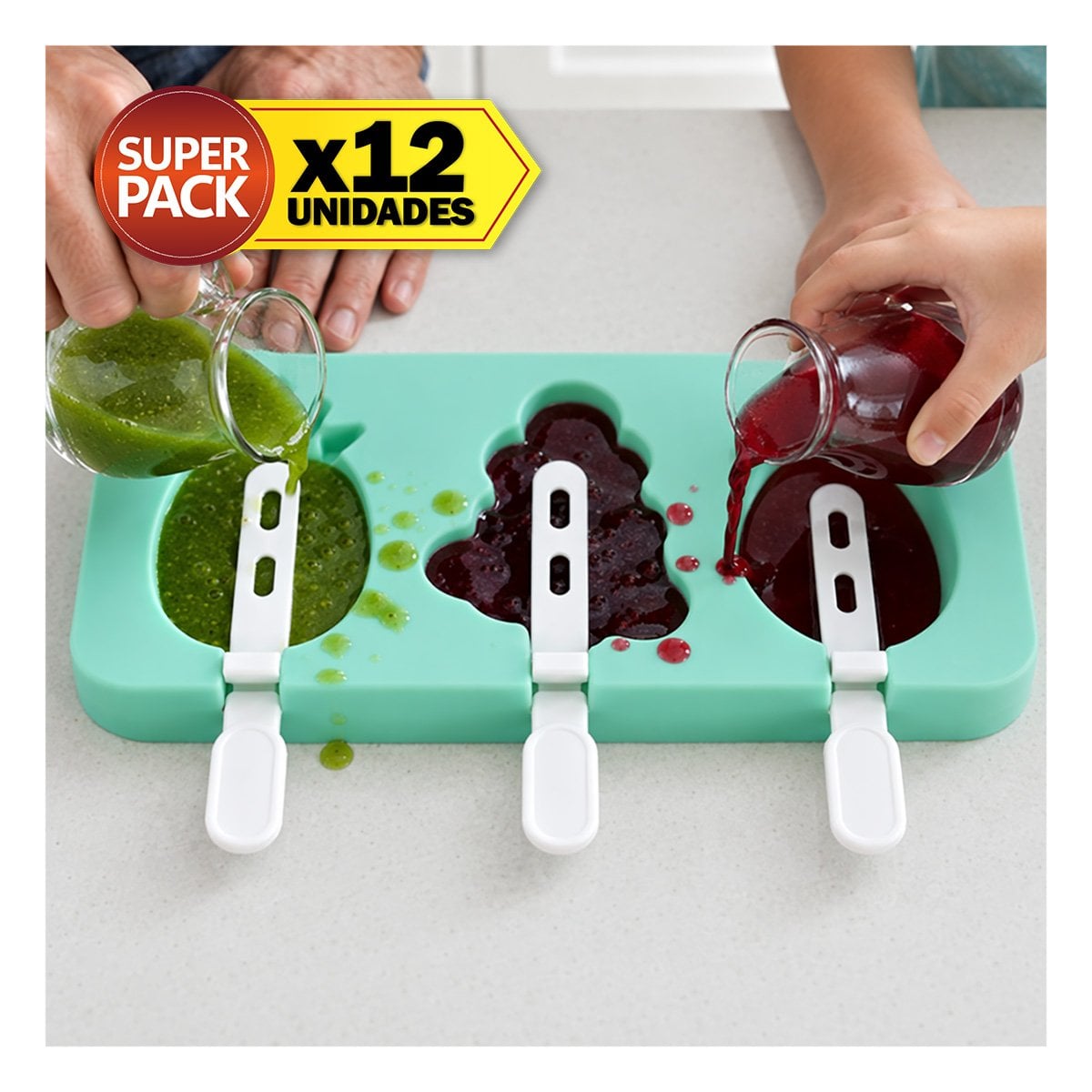 PACK12 HELADERA PARA CREAR POSTRES CONGELADOS CON FRUTAS YPAPEL REGALO - 1