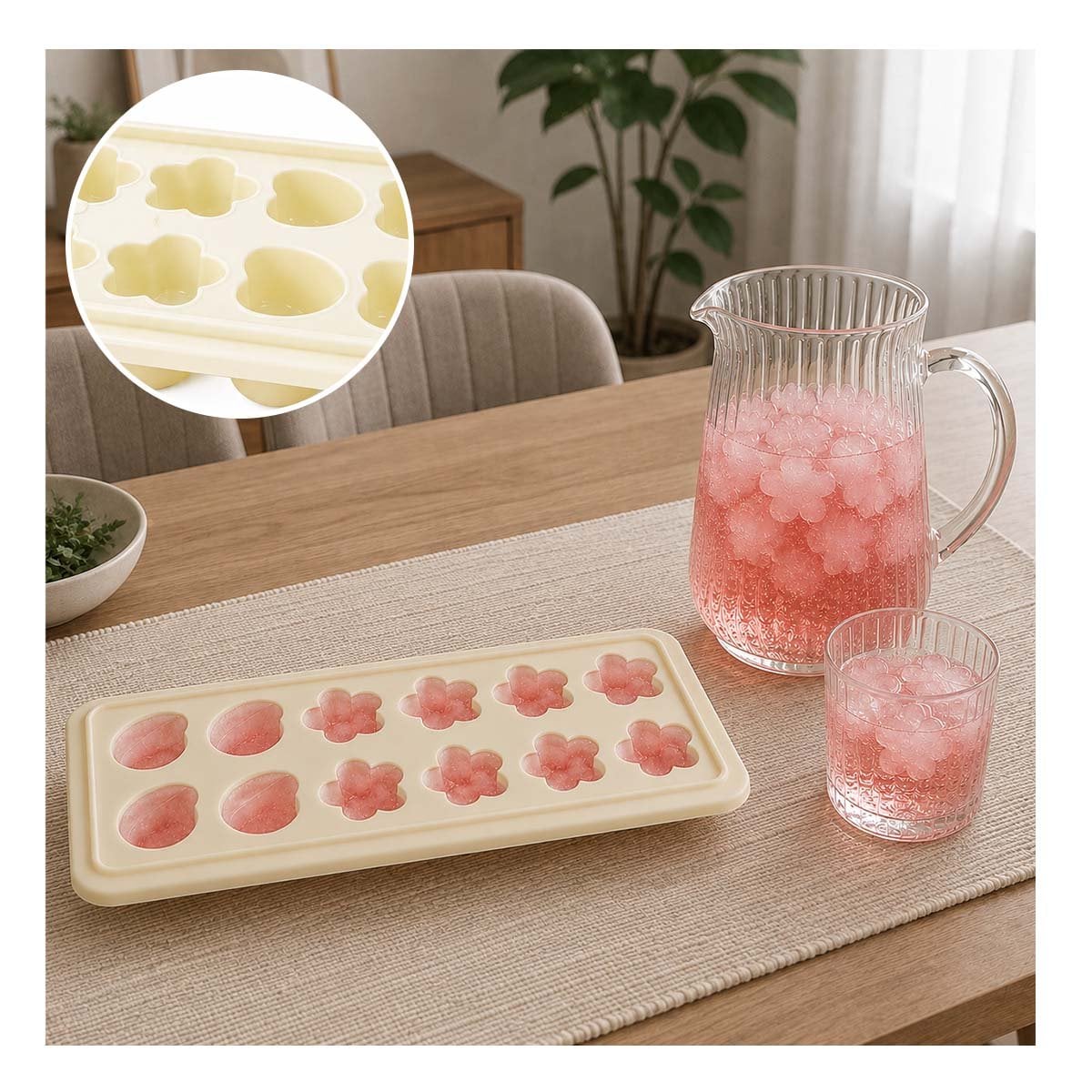 RECIPIENTE CREMA PARA HACER HIELO CON FIGURAS DECORATIVAS Y PAPEL REGALO - 1