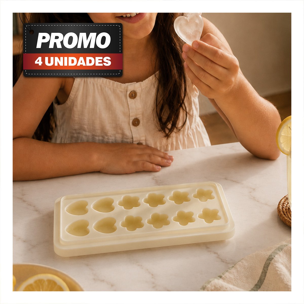 PACK4 MOLDE REUTILIZABLE PARA HIELO CON 12 ESPACIOS DE FIGURAS - 1