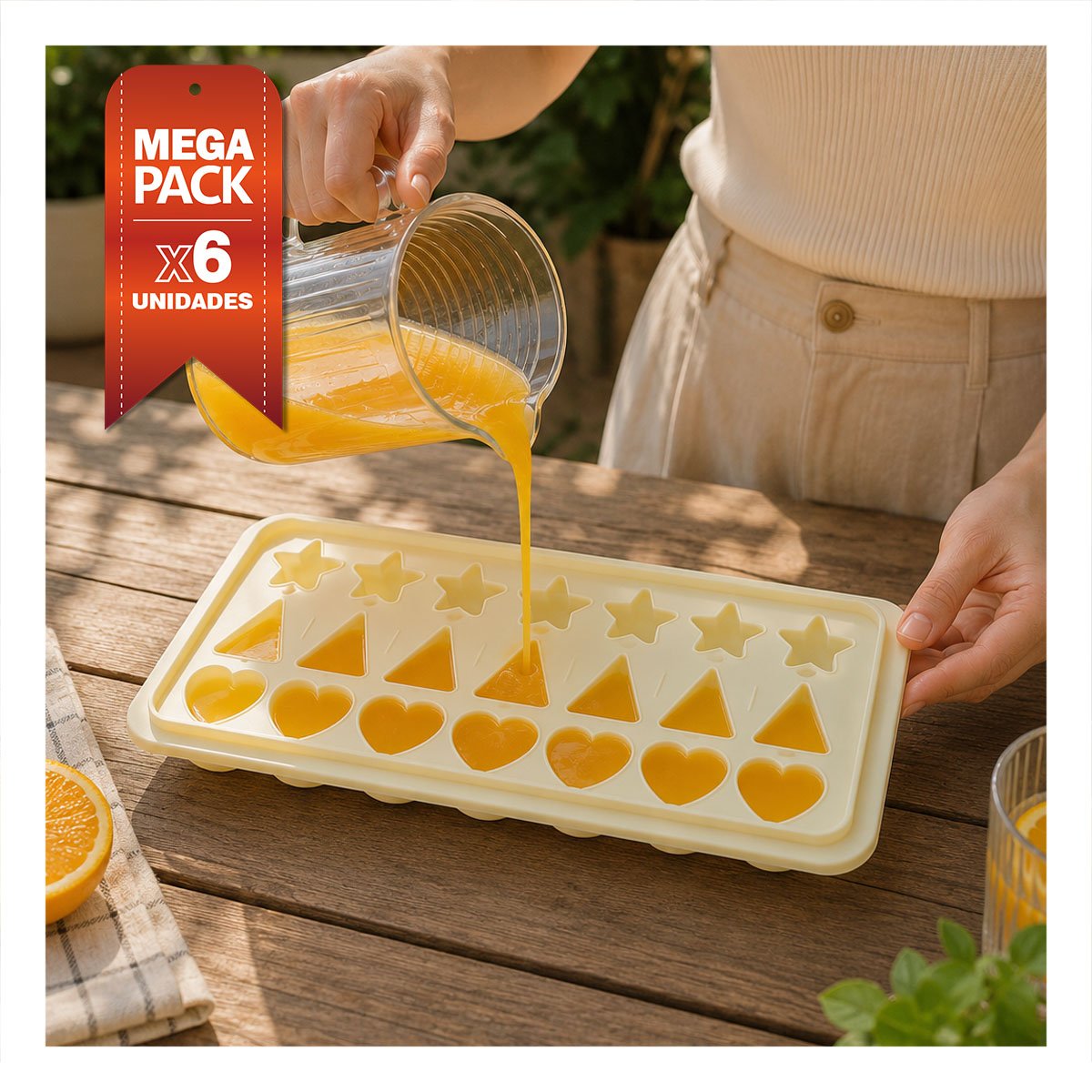 PACK6 MOLDE DE COCINA PARA PREPARAR HIELO CON DISEÑOS VARIADOS YPAPEL REGALO - 1
