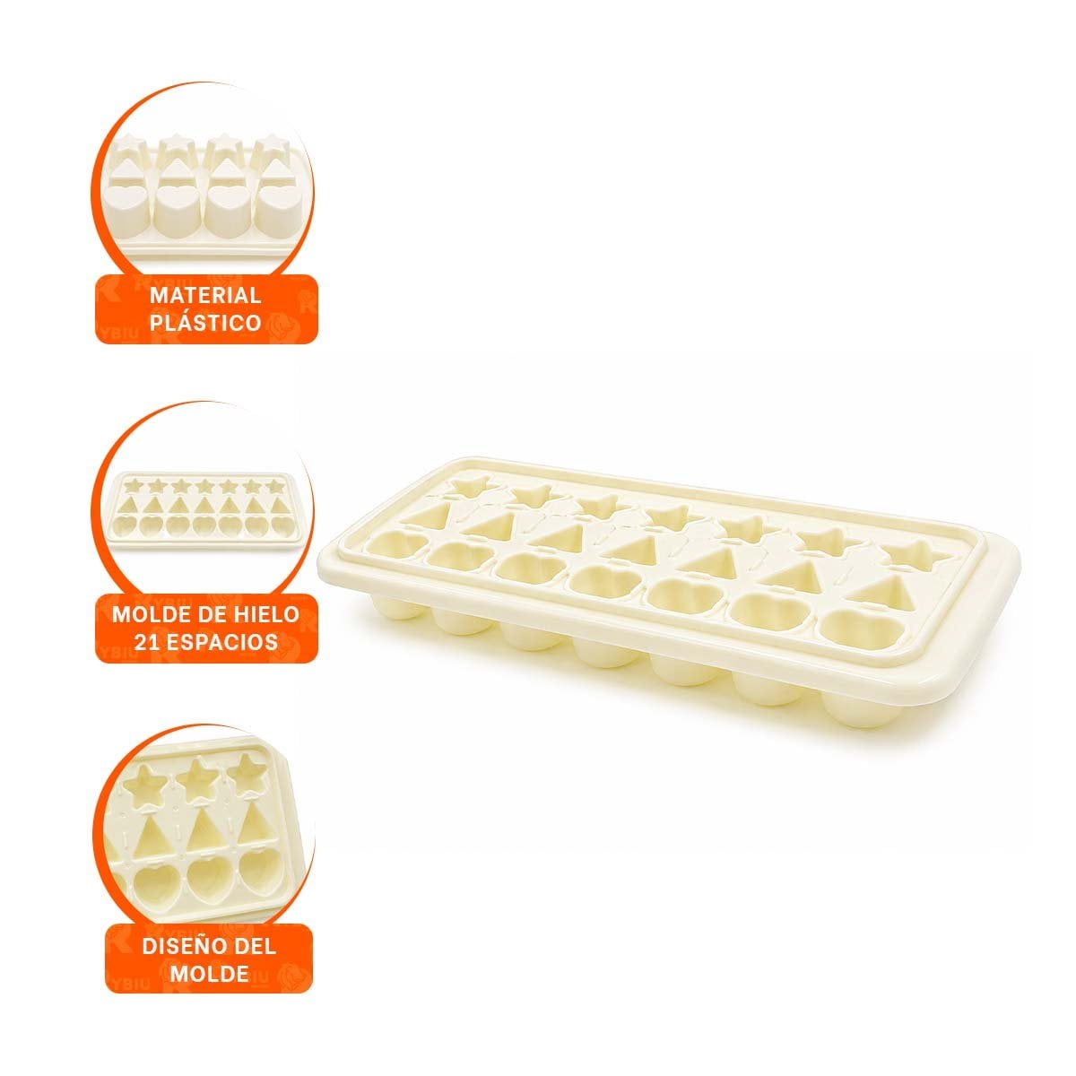 PACK6 MOLDE DE COCINA PARA PREPARAR HIELO CON DISEÑOS VARIADOS YPAPEL REGALO - 2