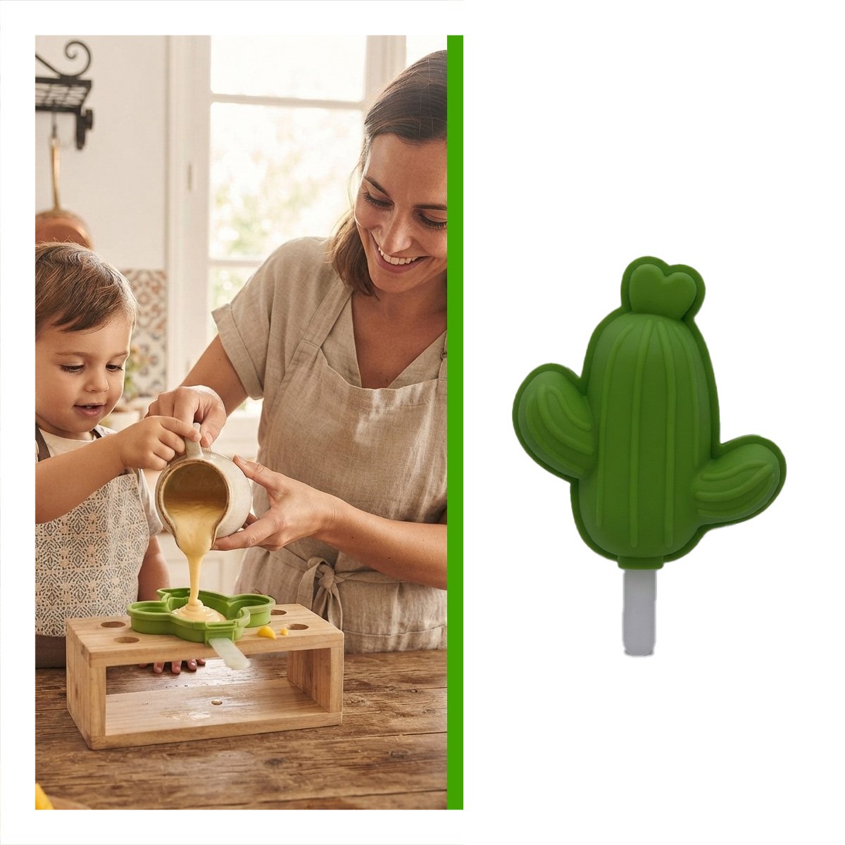 PREPARADOR DE HELADO CAPTUS VERDE PARA USO PRACTICO EN COCINA Y LIGAS REGALO - 1