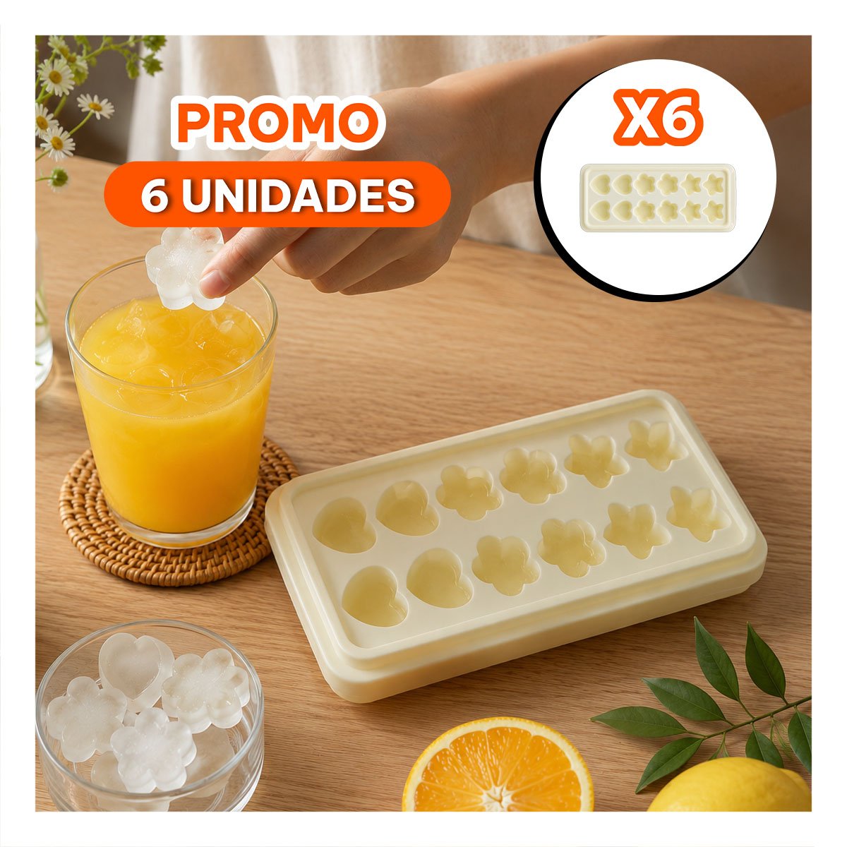 PACK6 RECIPIENTE REUTILIZABLE CREMA PARA HIELO DECORATIVO YREGALO STICKER - 1