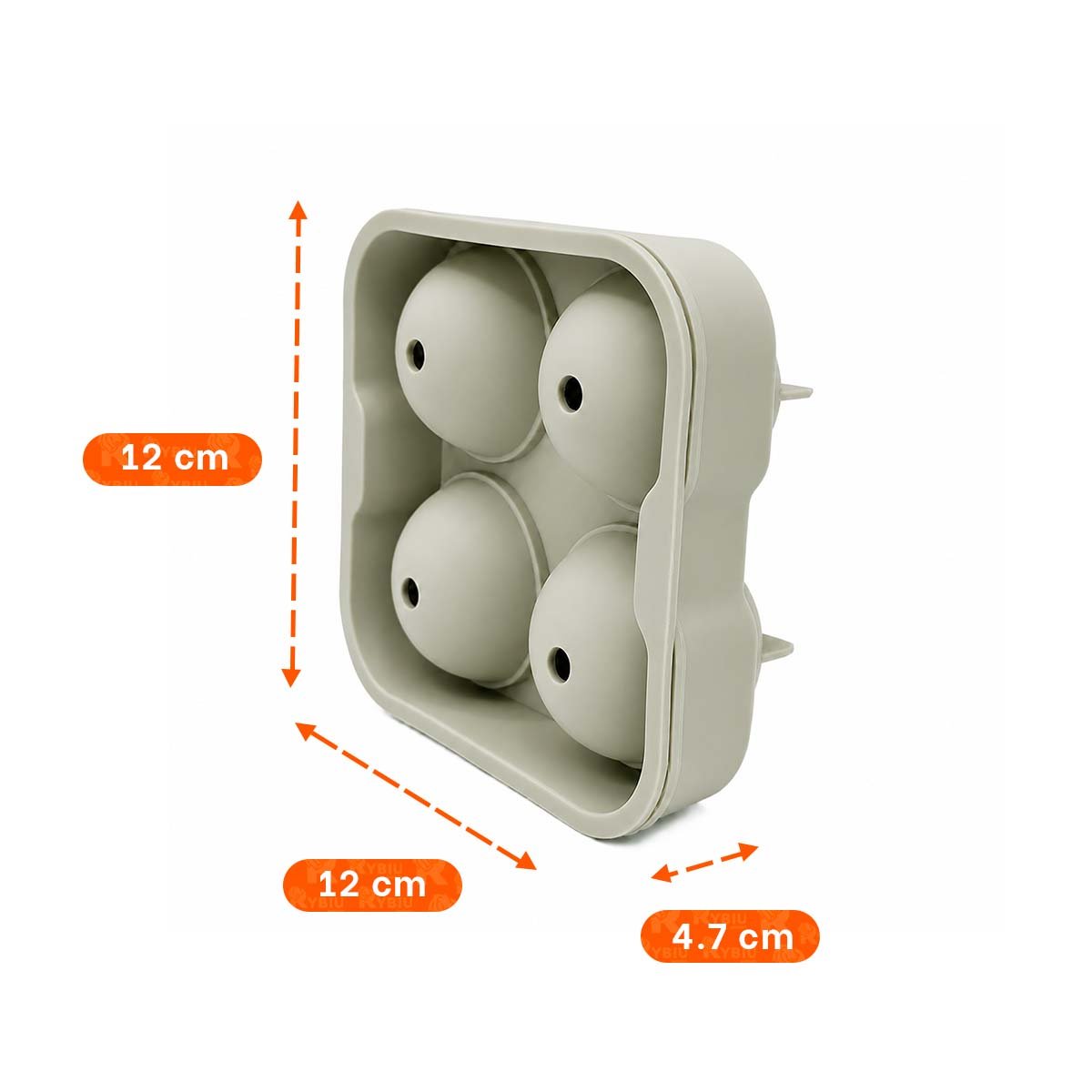 PACK4 CUBETERA PARA HIELO 4 BOLAS BLANCO Y DISEÑO PRACTICO 12X12X4,7CM YREGALO STICKER - 2