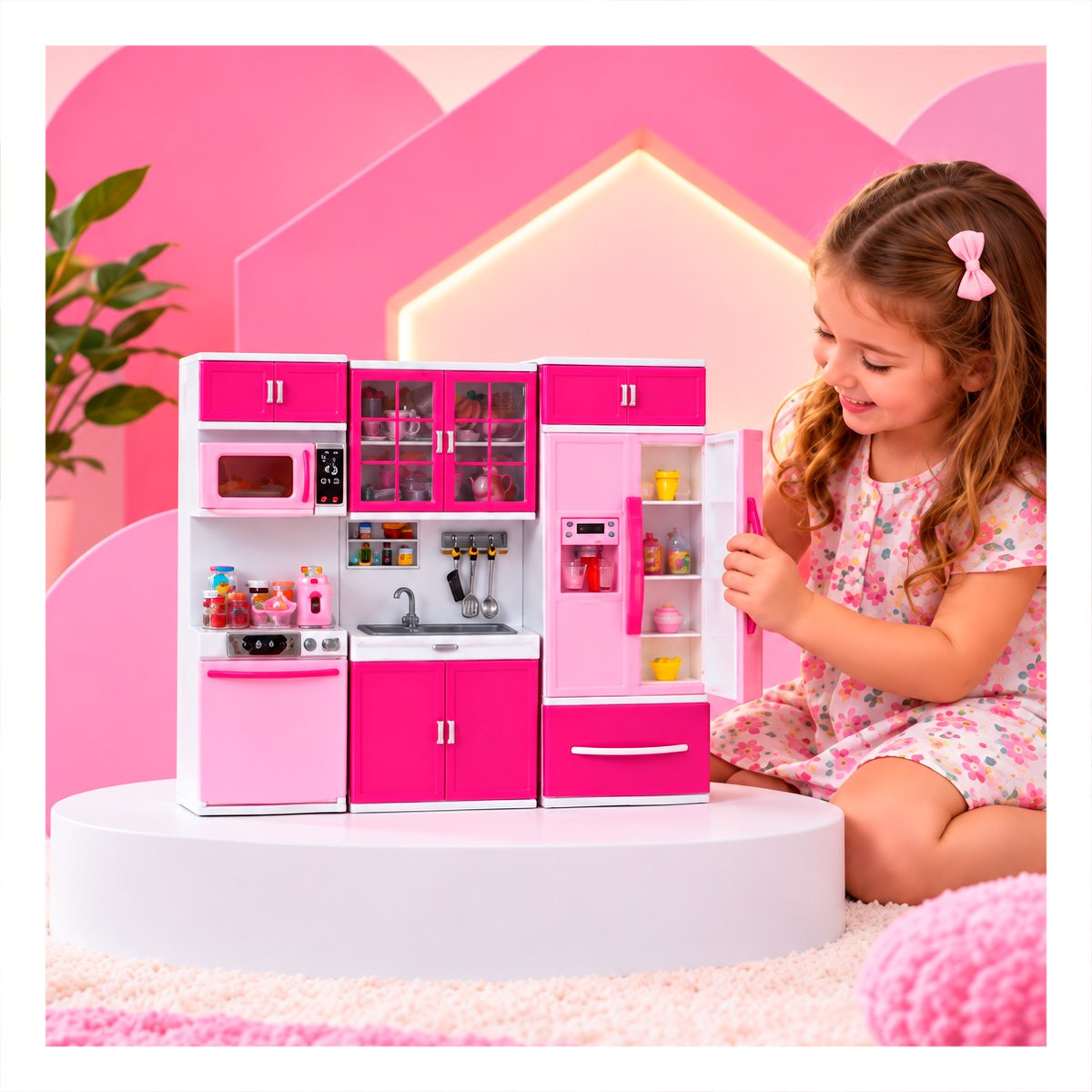 PACK2 SENSORIAL COCINA MODERNA DE JUEGO CON LUZ Y SONIDO ROSADO PARA HOGAR YPAPEL REGALO - 2
