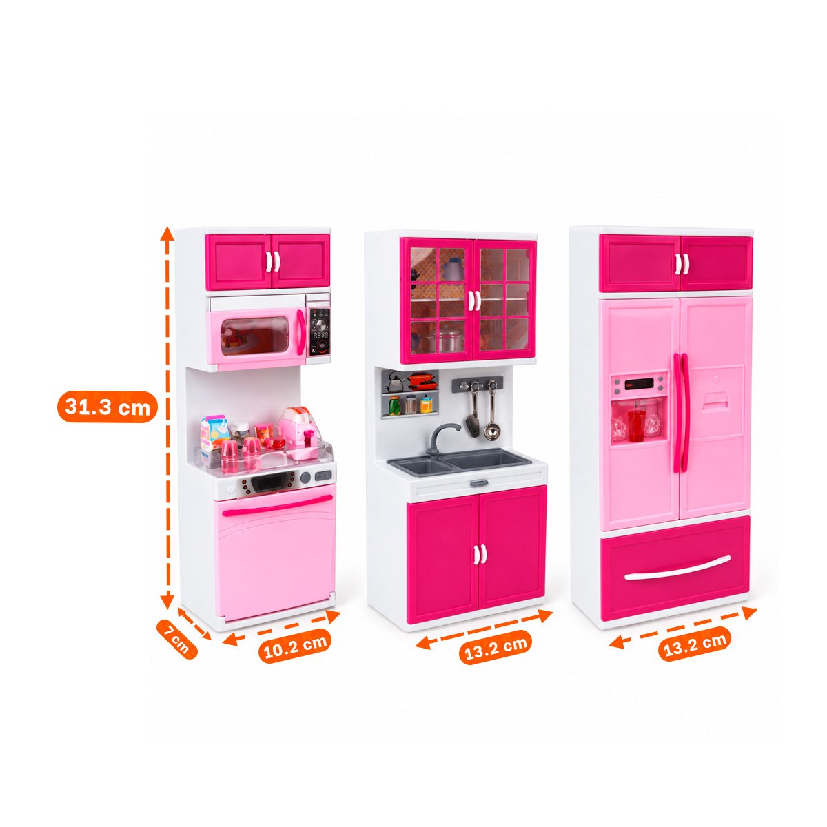 BONITA COCINA MODERNA DE JUEGO CON LUZ Y SONIDO ROSADO PARA CASA - 2