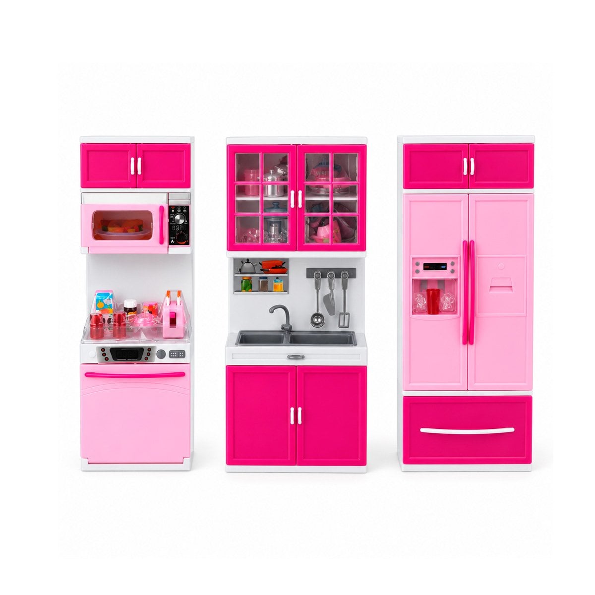 BONITA COCINA MODERNA DE JUEGO CON LUZ Y SONIDO ROSADO PARA CASA - 3