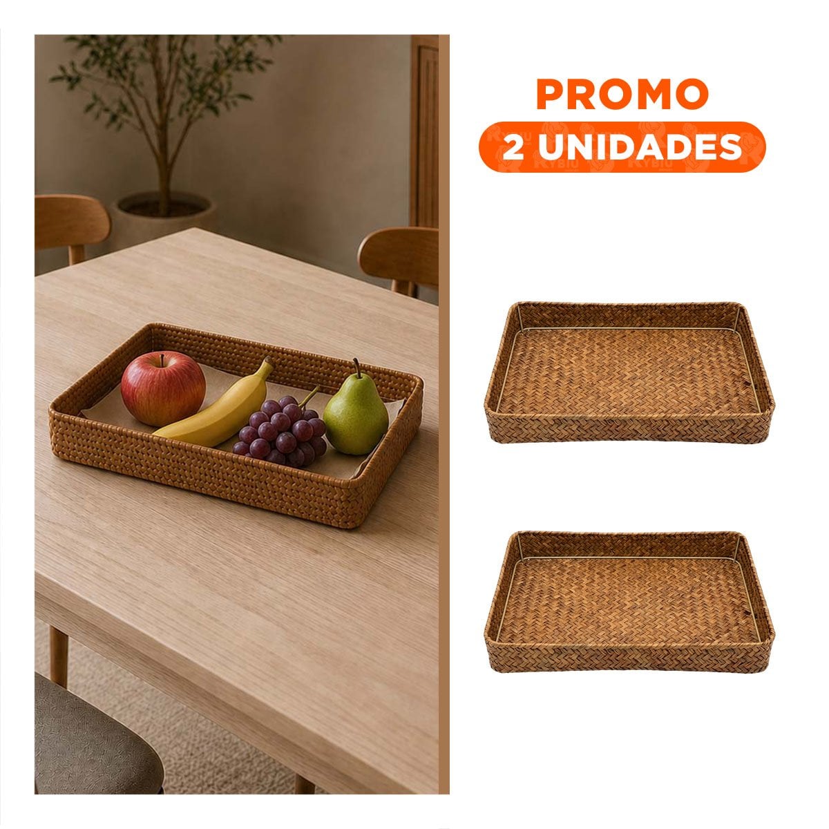 PACK2 BASE RECTANGULAR PARA MESA TEJIDA MOSTAZA 32X22X5 FUNCIONAL YREGALO STICKER - 1