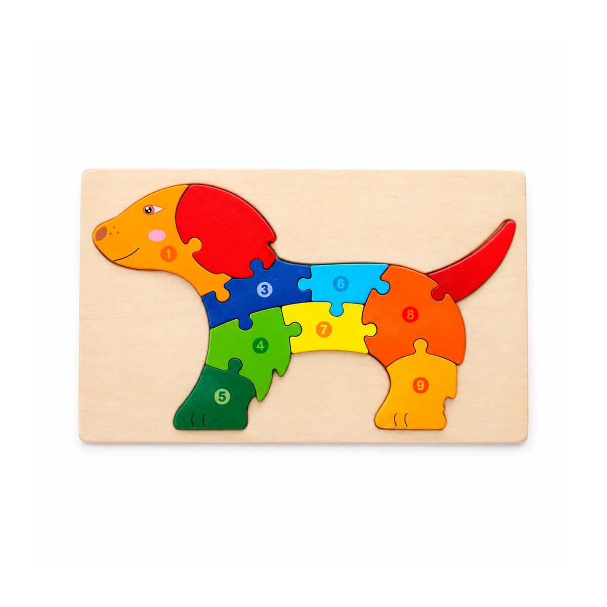 TABLERO DIDACTICO CON PERRO NUMERICA MULTICOLOR 18X30CM Y LIGAS REGALO - 1