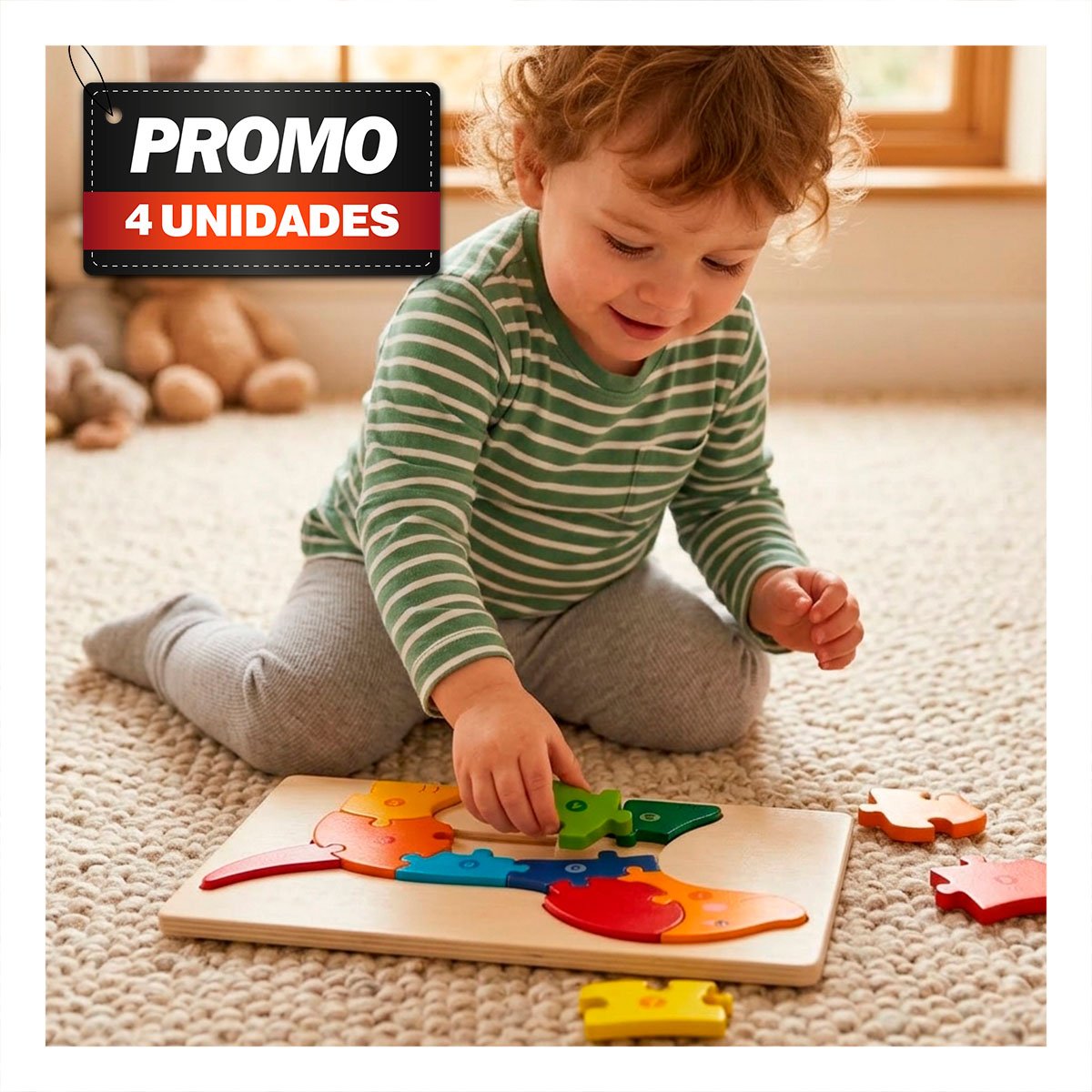 PACK4 PUZZLE EDUCATIVO PERRO CON PIEZAS NUMERICAS MULTICOLOR 18X30CM - 1