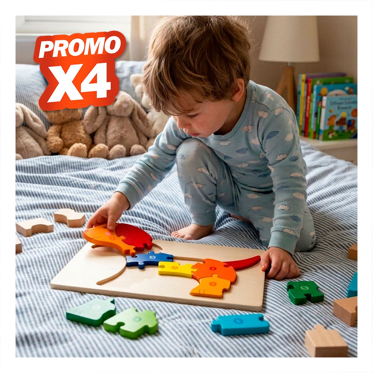 PACK4 JUEGO DIDACTICO INFANTIL CON FIGURA DE PERRO NUMERICA 18X30CM YPAPEL REGALO - 1
