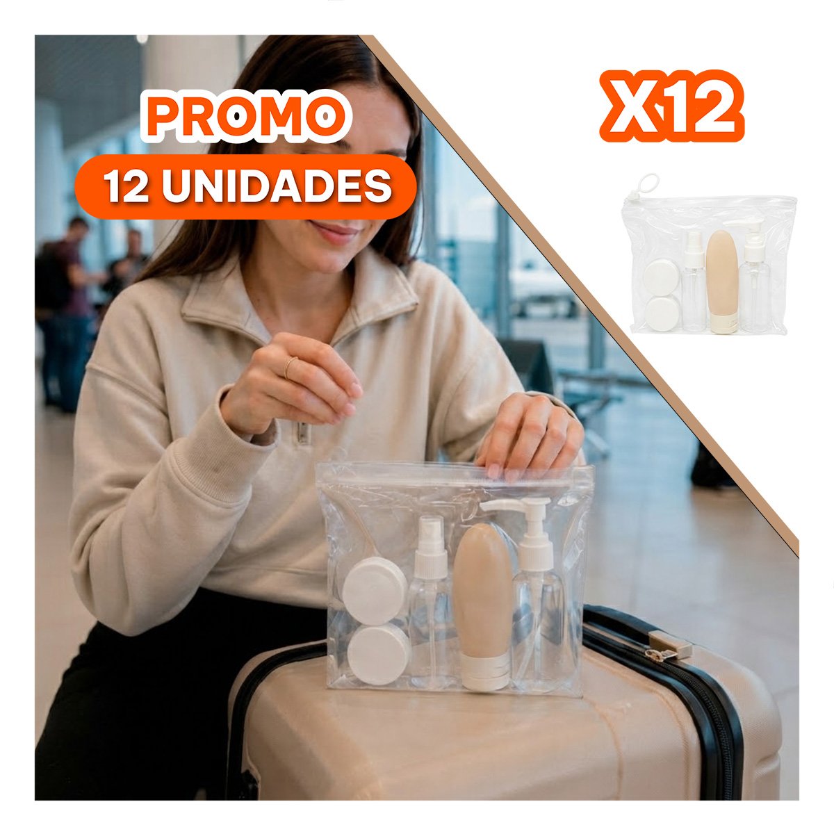 PACK12 LOTE DE 5 BOTELLAS DE VIAJES PARA GUARDAR LAS CREMAS Y LA LOCION BLANCO YREGALO STICKER - 1