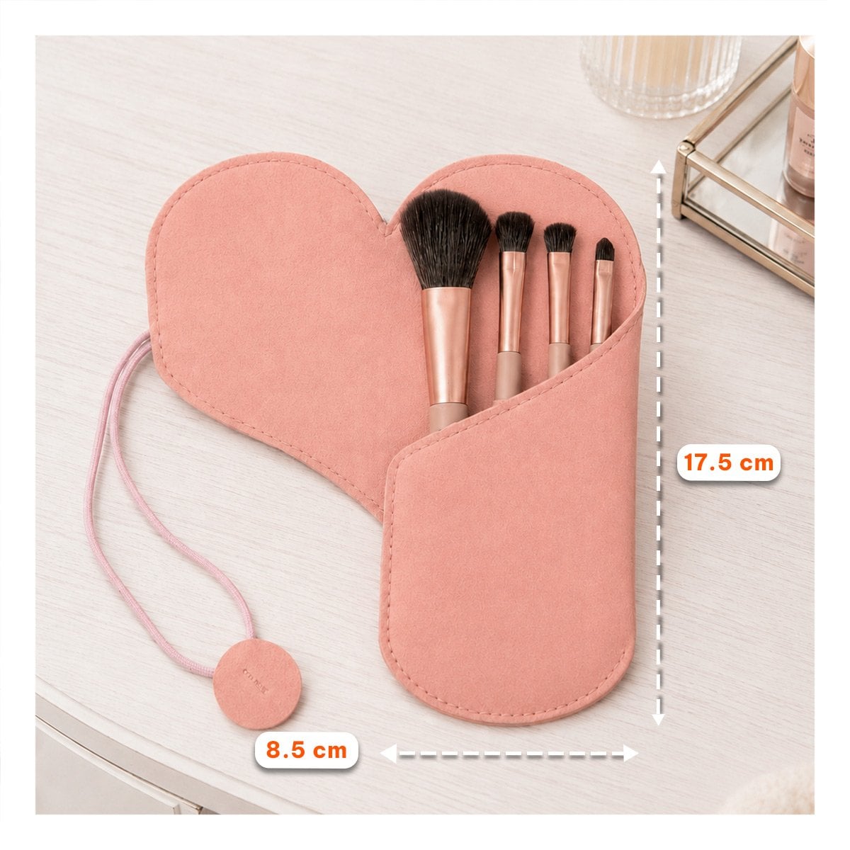 PACK6 SET 4 BROCHAS PARA MAQUILLAJE CON ESTUCHE ROSADO PARA ROSTRO Y DE USO COMODO - 2