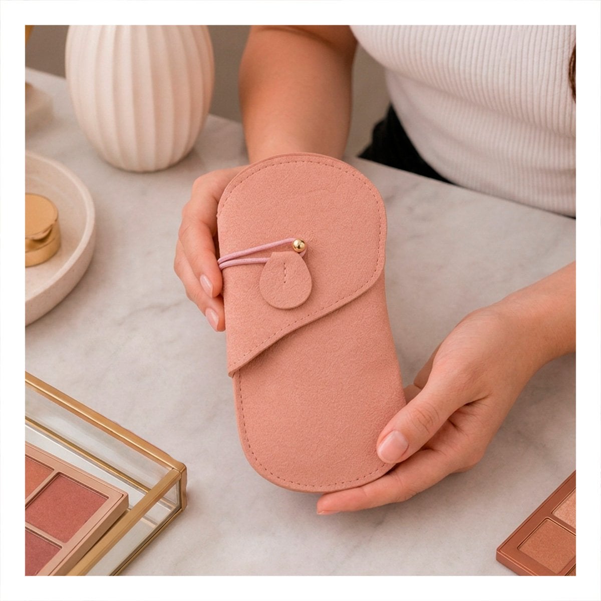 PACK6 SET 4 BROCHAS PARA MAQUILLAJE CON ESTUCHE ROSADO PARA ROSTRO Y DE USO COMODO - 3