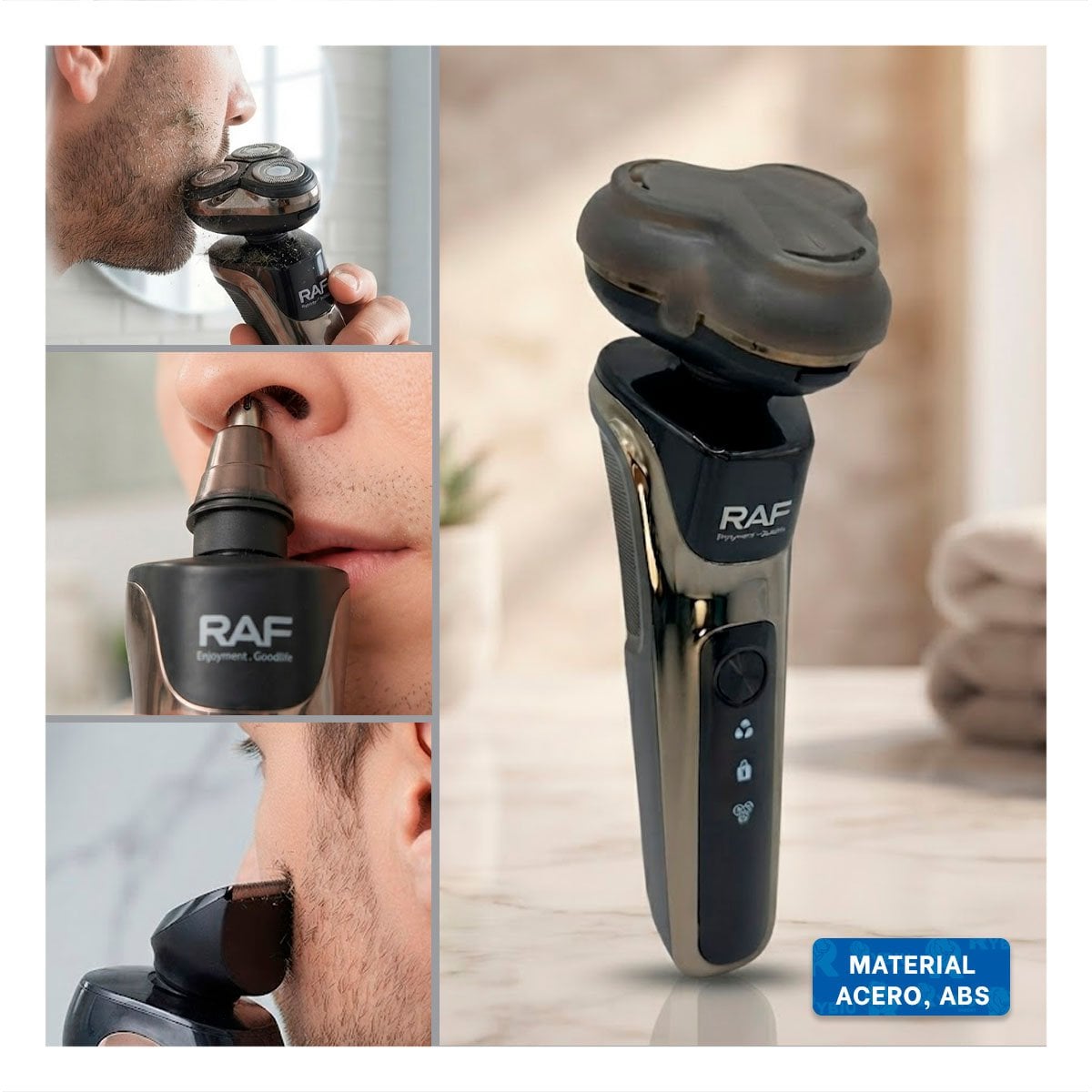 SET PARA HOMBRE PARA AFEITADO Y DEPILACION PARA NARIZ Y PATILLAS Y BARBA Y PAPEL REGALO - 2