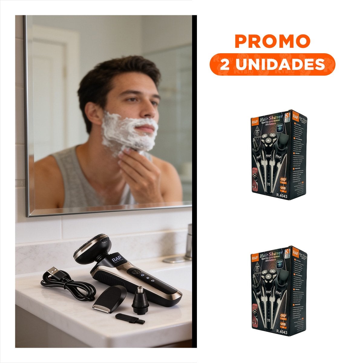 PACK2 PERFILADOR PARA HOMBRE PARA CUIDADO PERSONAL 3 EN 1 PARA AFEITADO FACIAL - 1