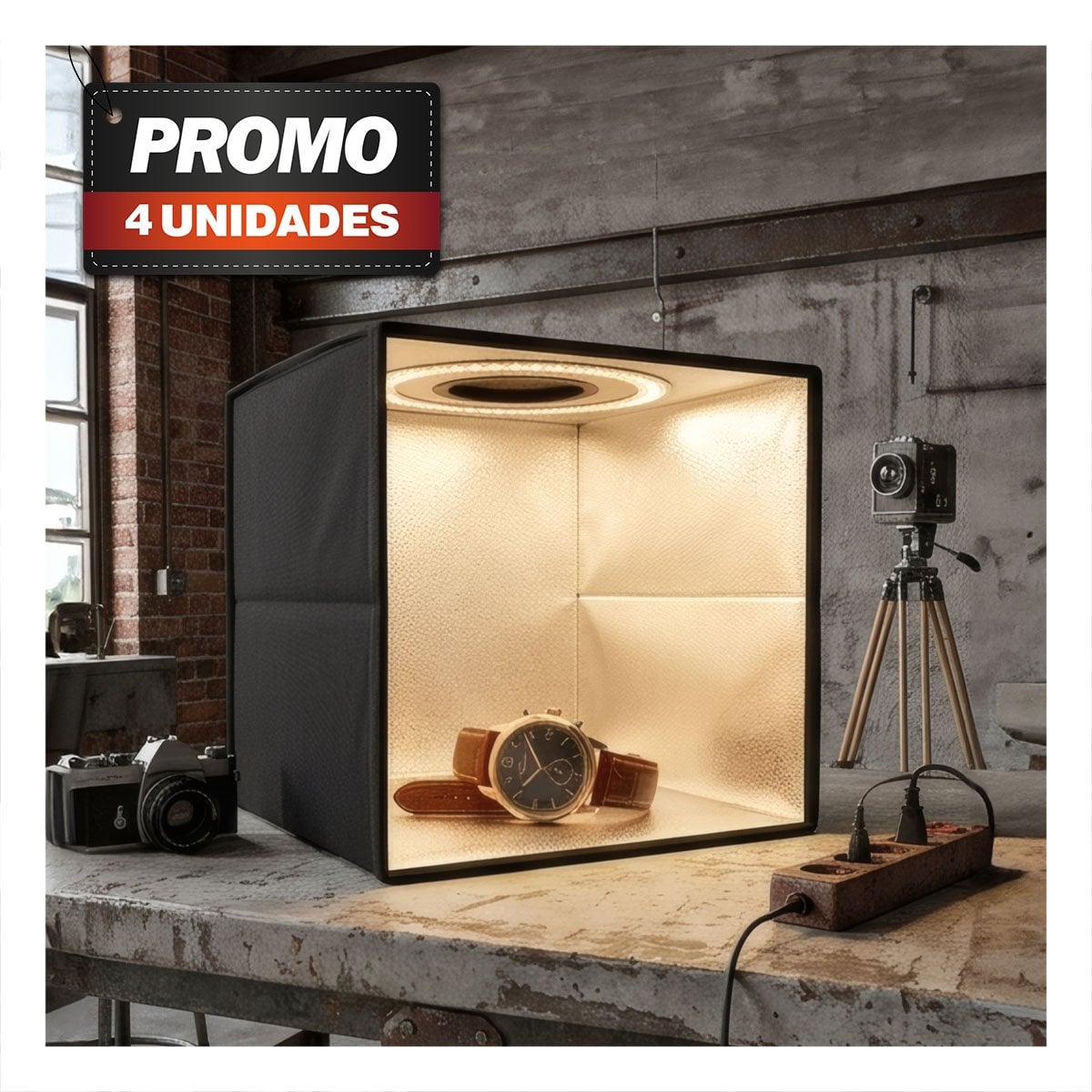 PACK4 HERRAMIENTA DE LUZ PARA FOTOGRAFIA CON FONDO BLANCO PARA CREAR CATALOGOS YPAPEL REGALO - 1