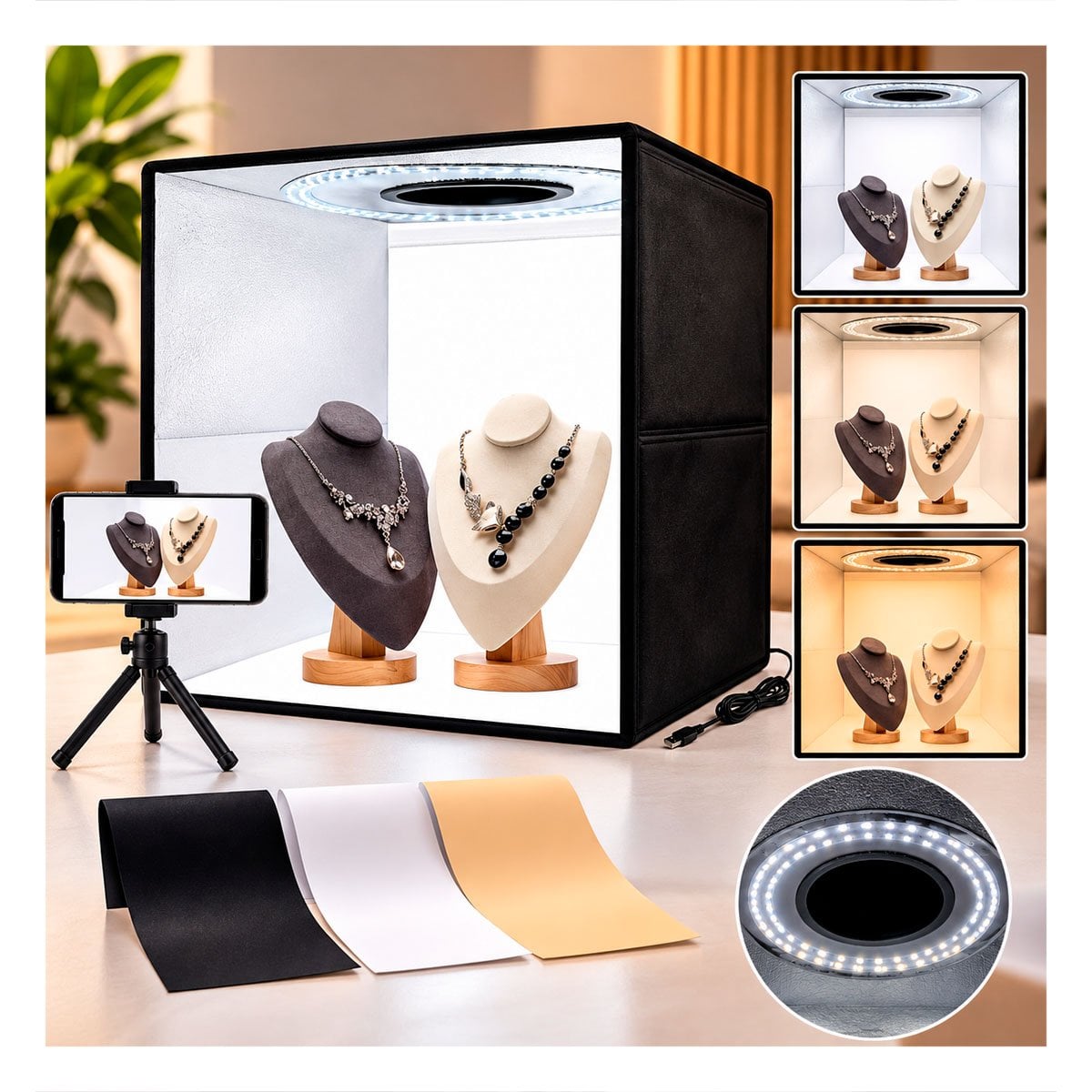 PACK2 ELEMENTO DE LUZ PARA FOTOGRAFIA CON FONDO BLANCO PARA FOTOGRAFIA DE ROPA YPAPEL REGALO - 2