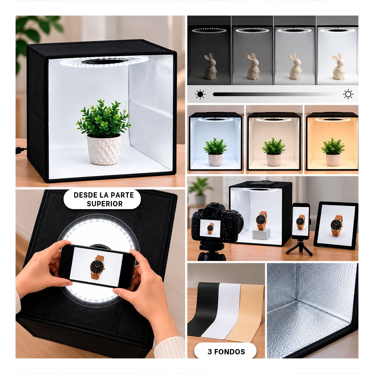 ILUMINADOR DE LUZ PARA FOTOGRAFIA CON FONDO BLANCO PARA FOTOGRAFIA DE ROPA - 3