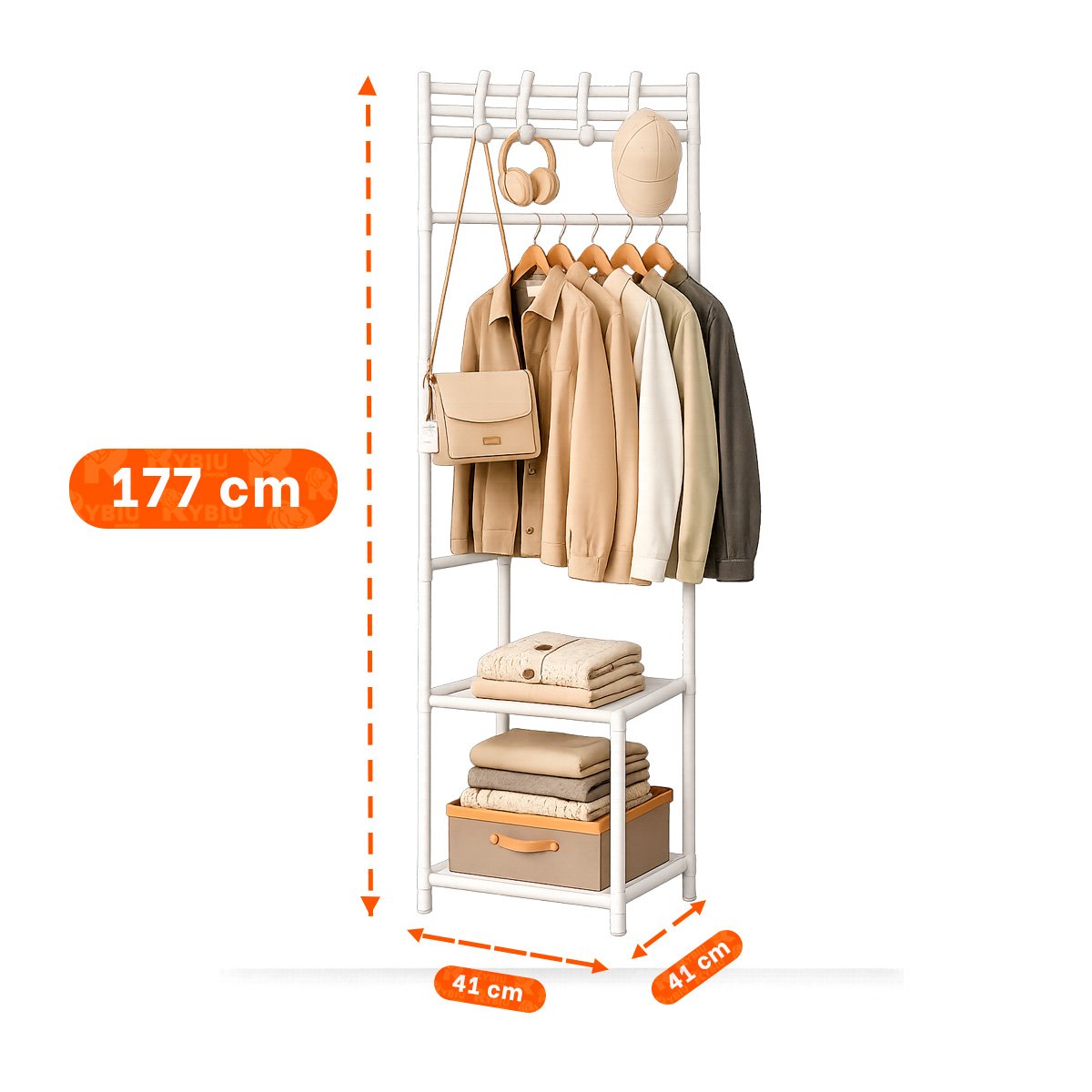 PACK2 RACK PARA ENTRADA BLANCO CON PERCHERA Y 2 NIVELES ESQUINERO 177X41CM YREGALO STICKER - 2